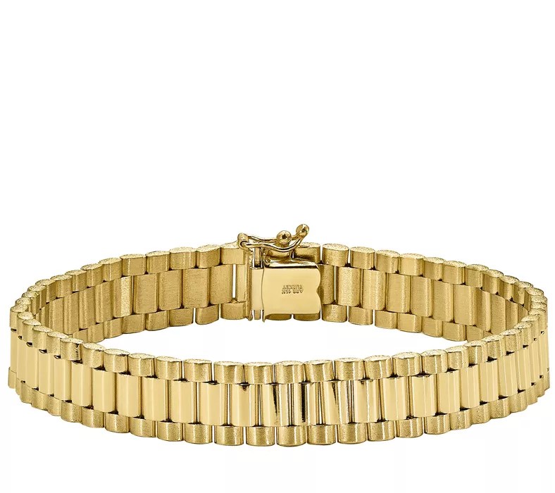 14K Gold Men's 8" Polished Link Bracelet, 30.6g