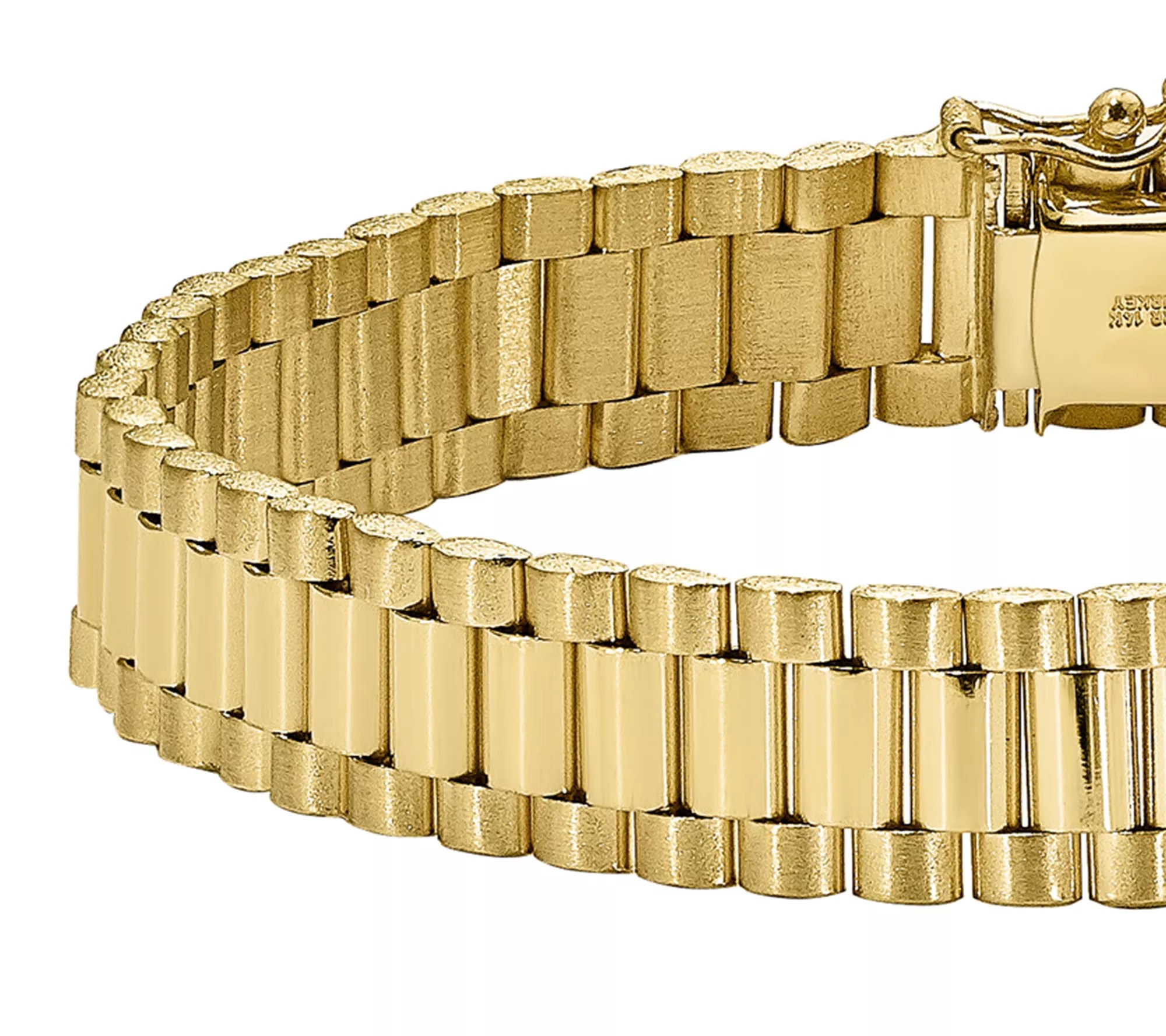 14K Gold Men's 8" Polished Link Bracelet, 30.6g