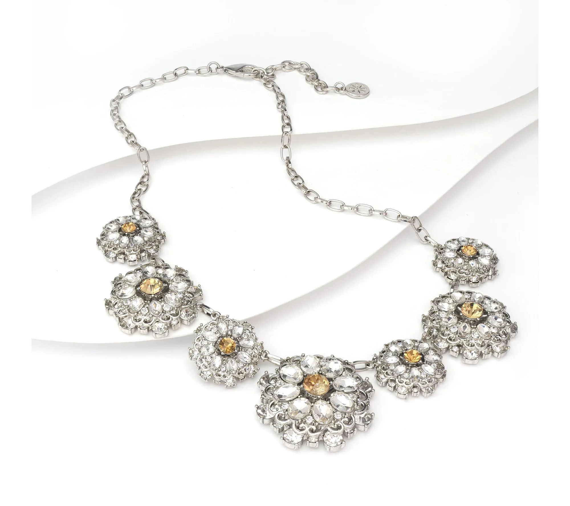 Isaac Mizrahi Live! Crystal Flower Necklace