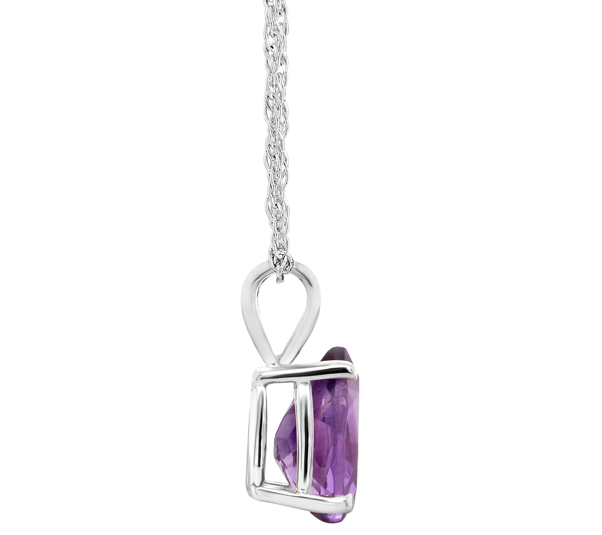 SemiPrecious Gemstone Pendant w/ Chain, Sterling Silver