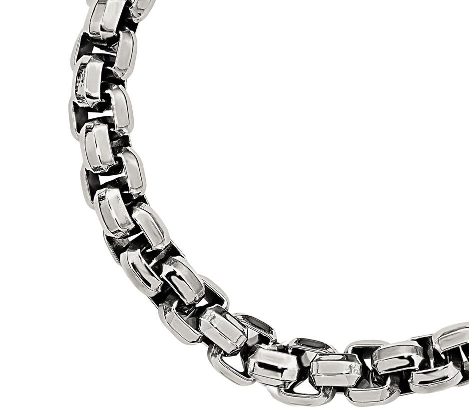 Steel by Design Men's 83/4" Rolo Bracelet