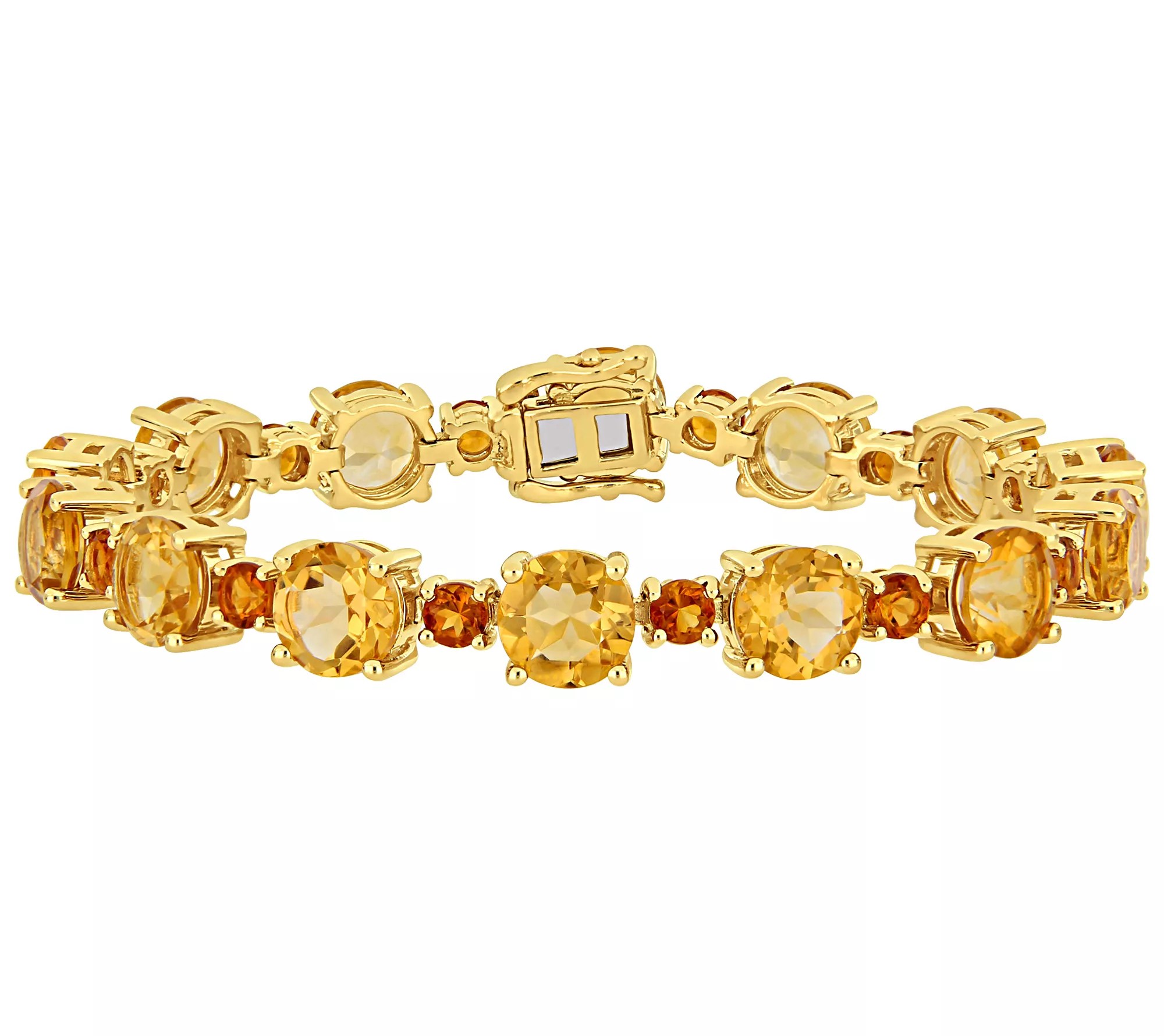 Sterling Silver 29.00 cttw Citrine Tennis Bracelet