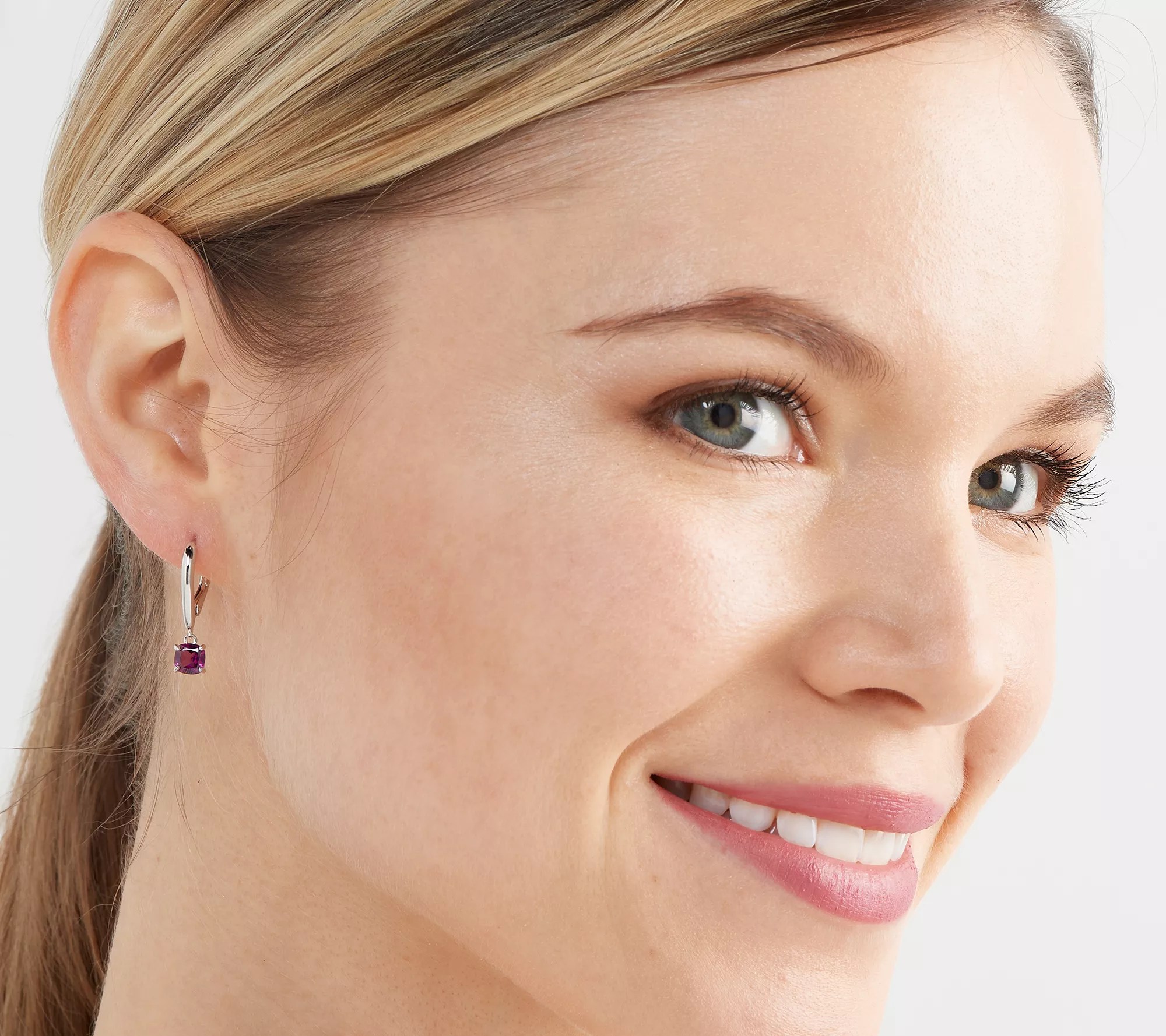 Affinity Gems 5mm Cushion Cut Lever Back Earrings, Sterling Silver