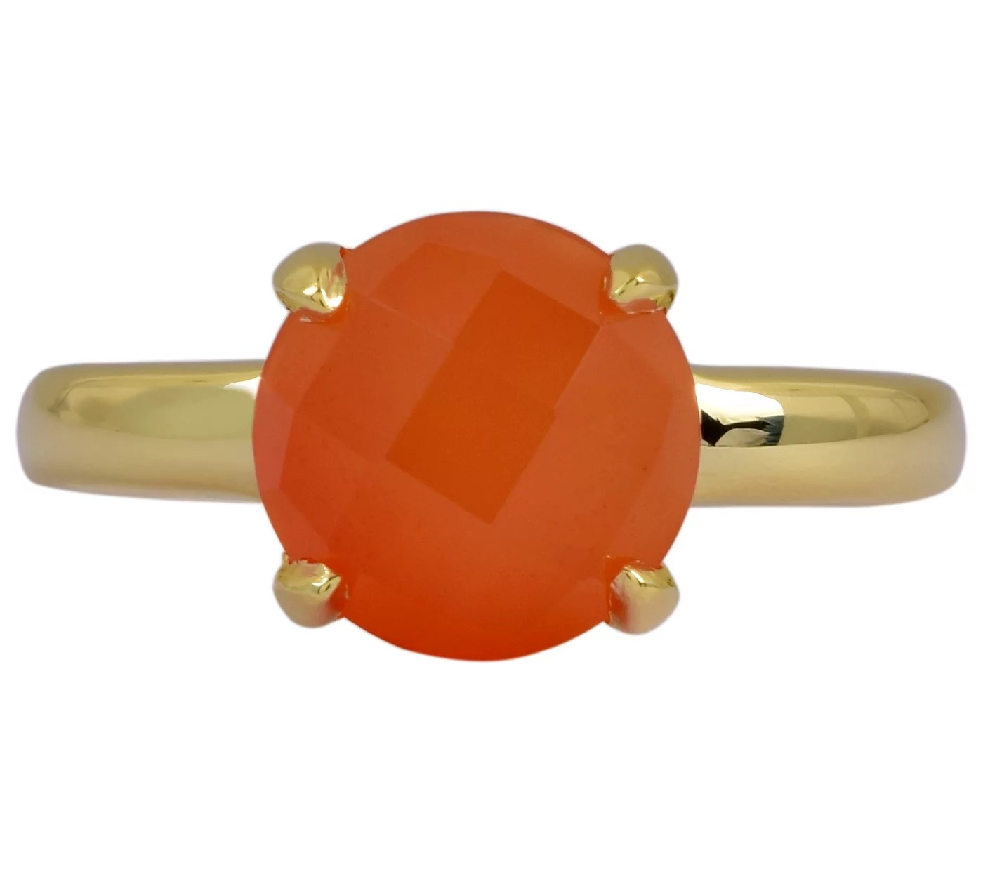Affinity Gems 14K Gold Plated Sterling Silver Carnelian Ring