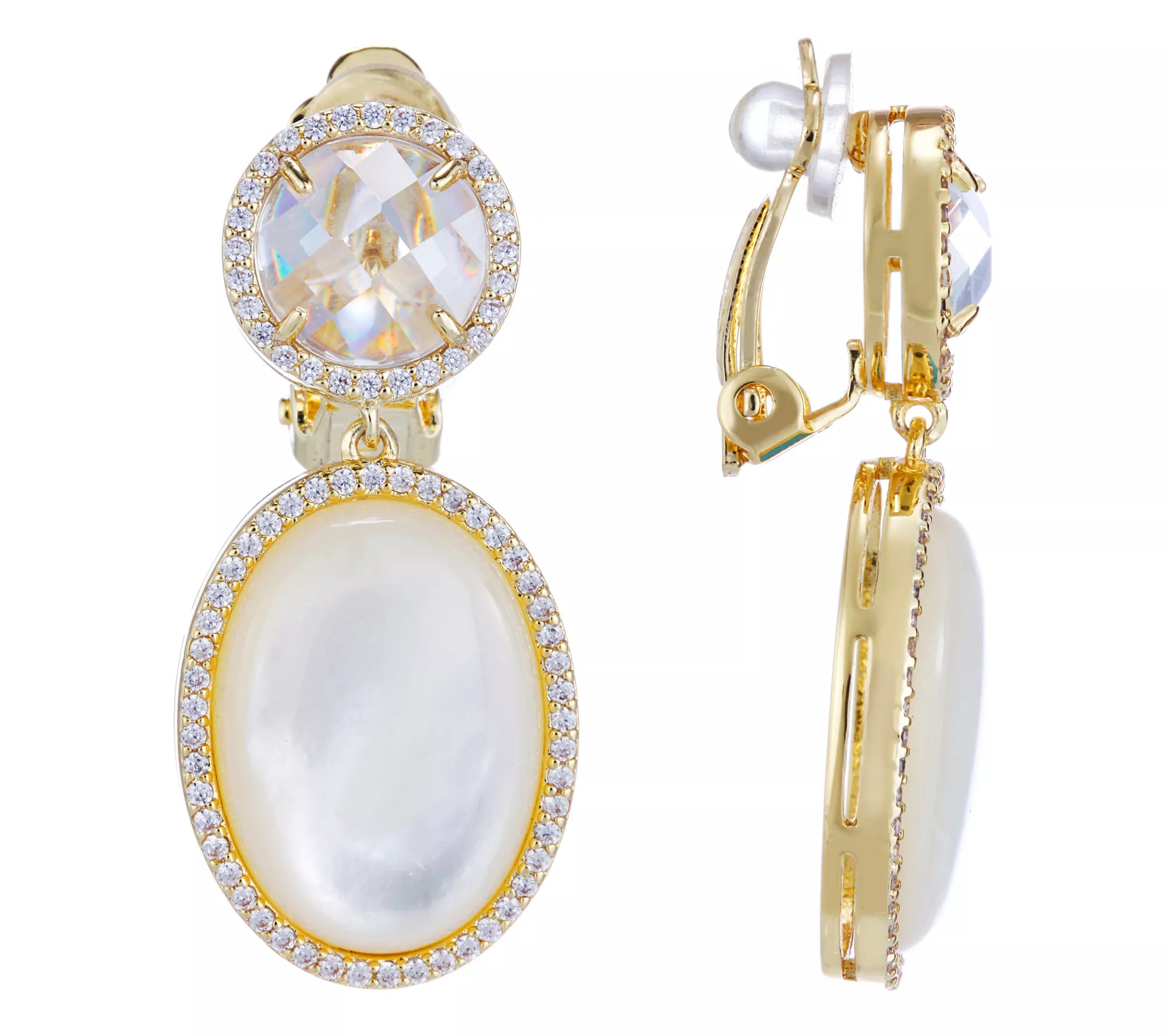 Nina Jewelry Oval Drop ClipOn Earrings