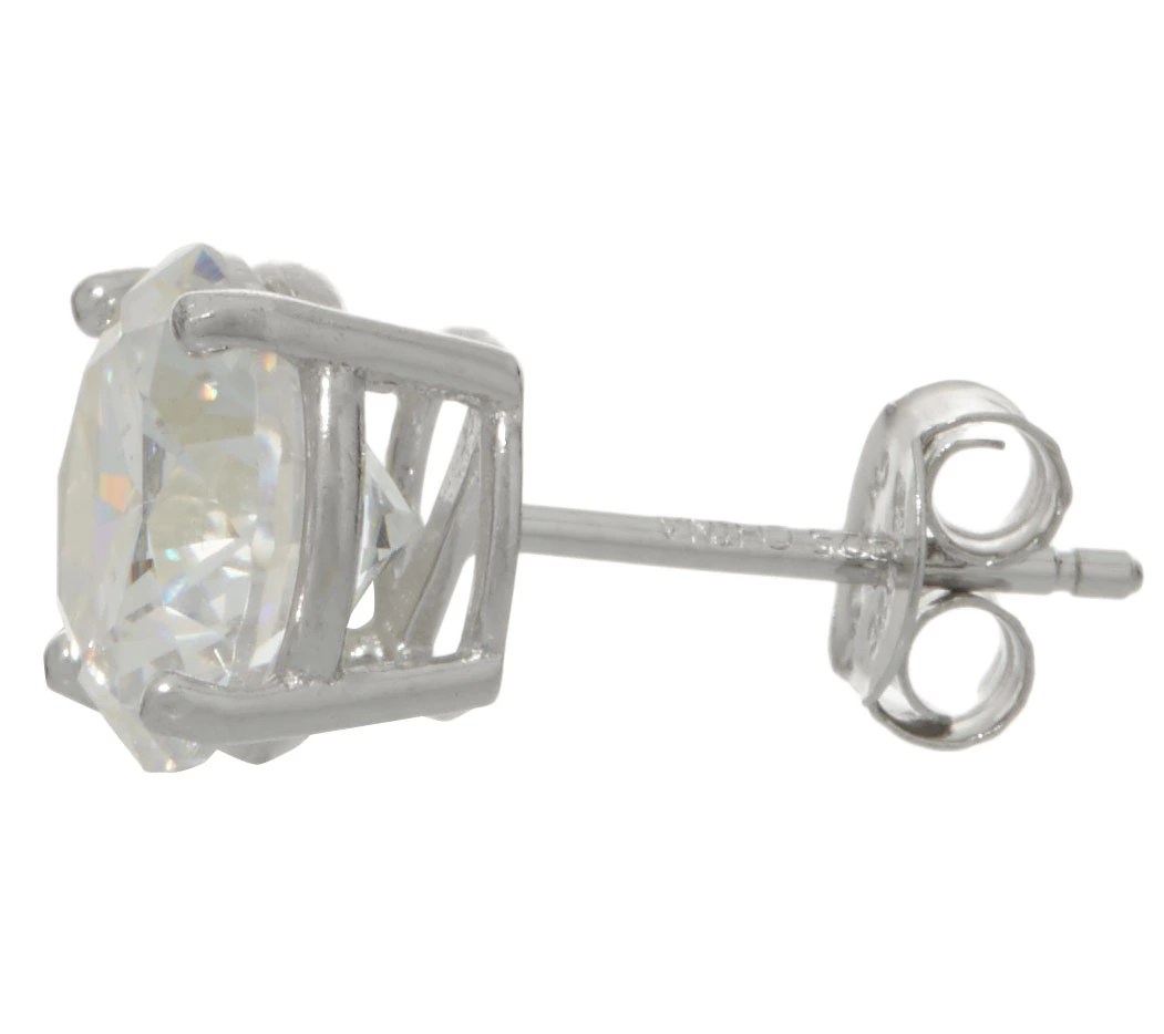 Diamonique Set of 5 Stud Earrings, Sterling or 14K Plated, Boxed