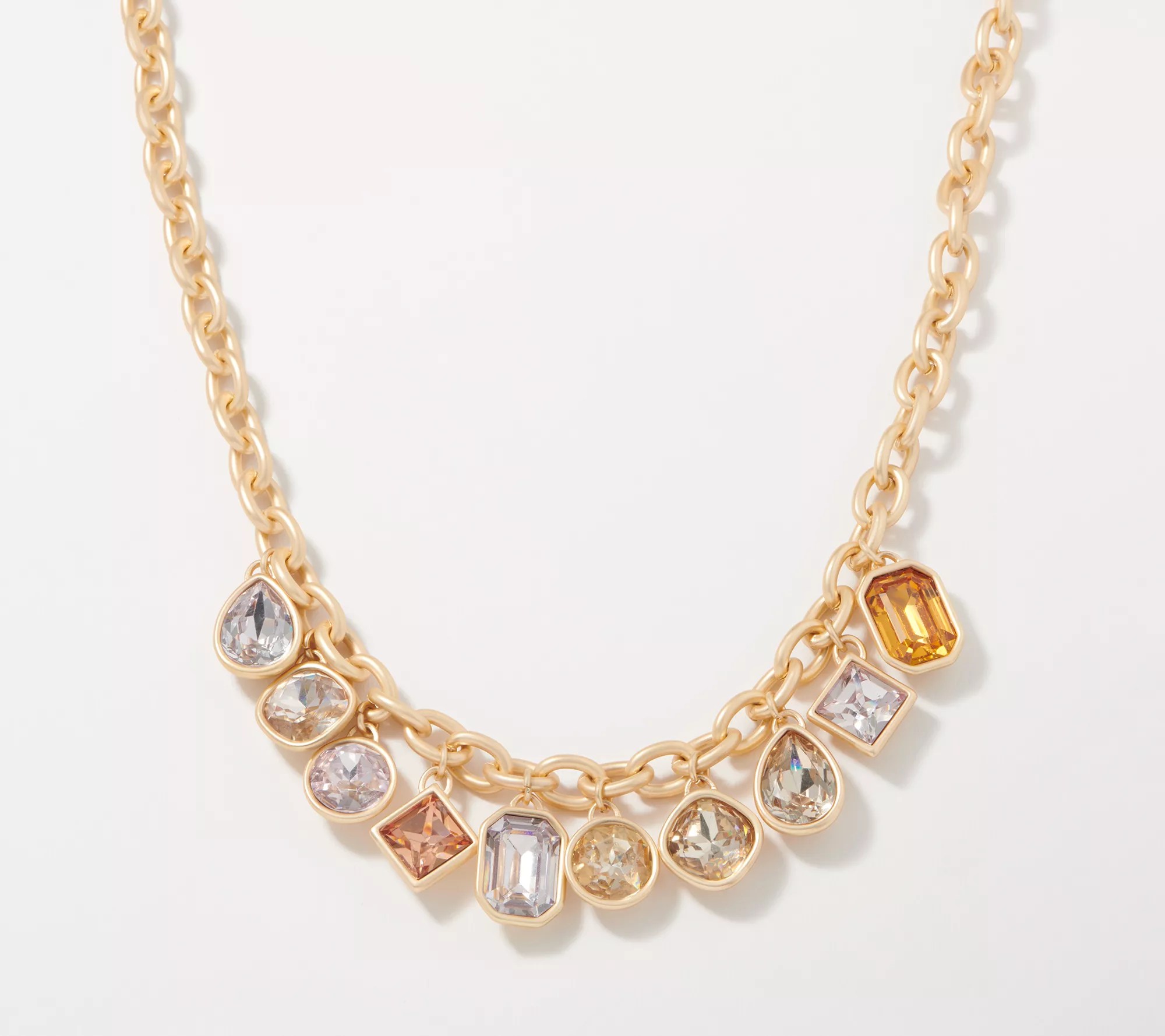 "As Is" Susan Graver Faceted Crystal Charm Necklace