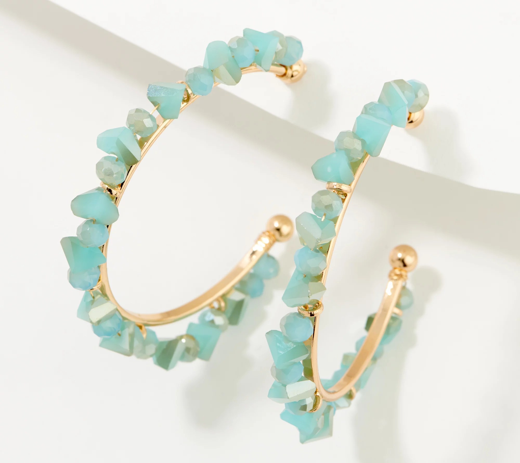 Susan Graver Colorful Beaded Hoop Earrings