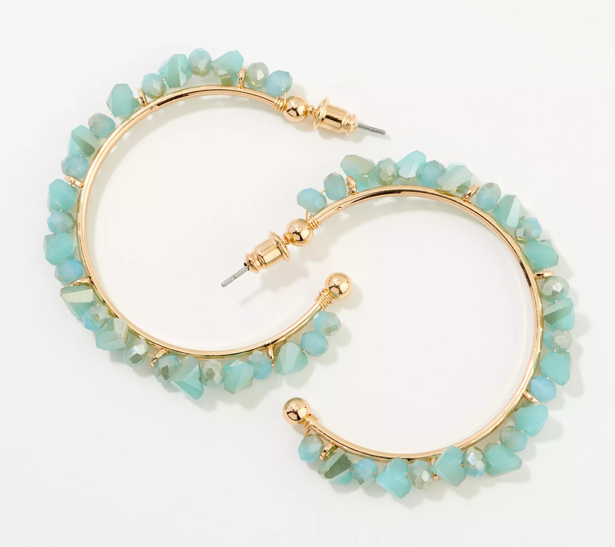 Susan Graver Colorful Beaded Hoop Earrings