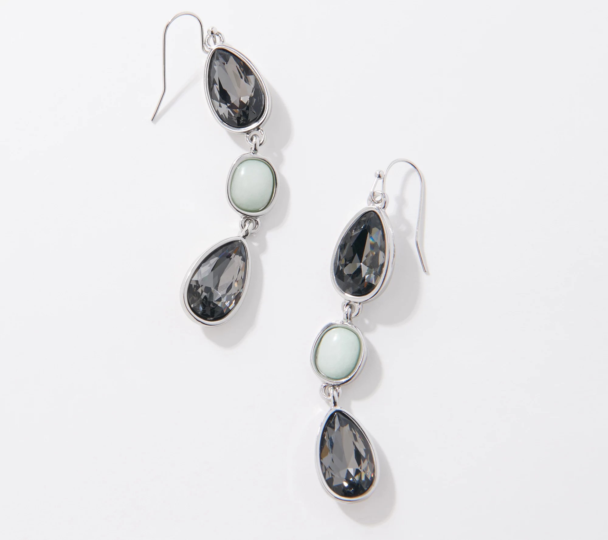 Susan Graver Multi Stone Drop Earrings