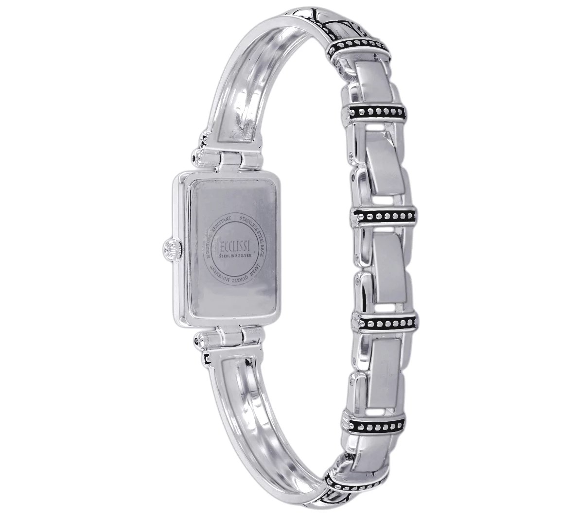Ecclissi Sterling Croco Design Bangle Watch