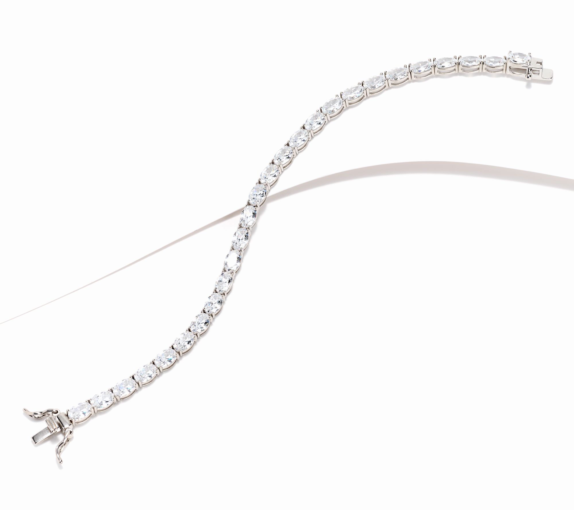 Diamonique 6mm Round or Princess Cut Sterling Silver Tennis Bracelet