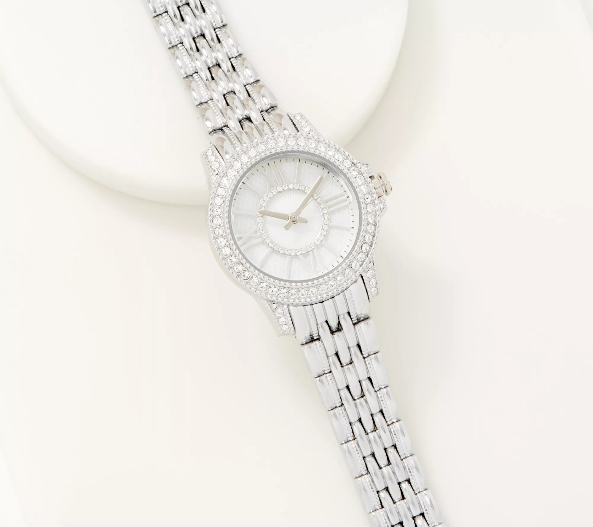 Diamonique Clear Bracelet Watch, Stainless Steel