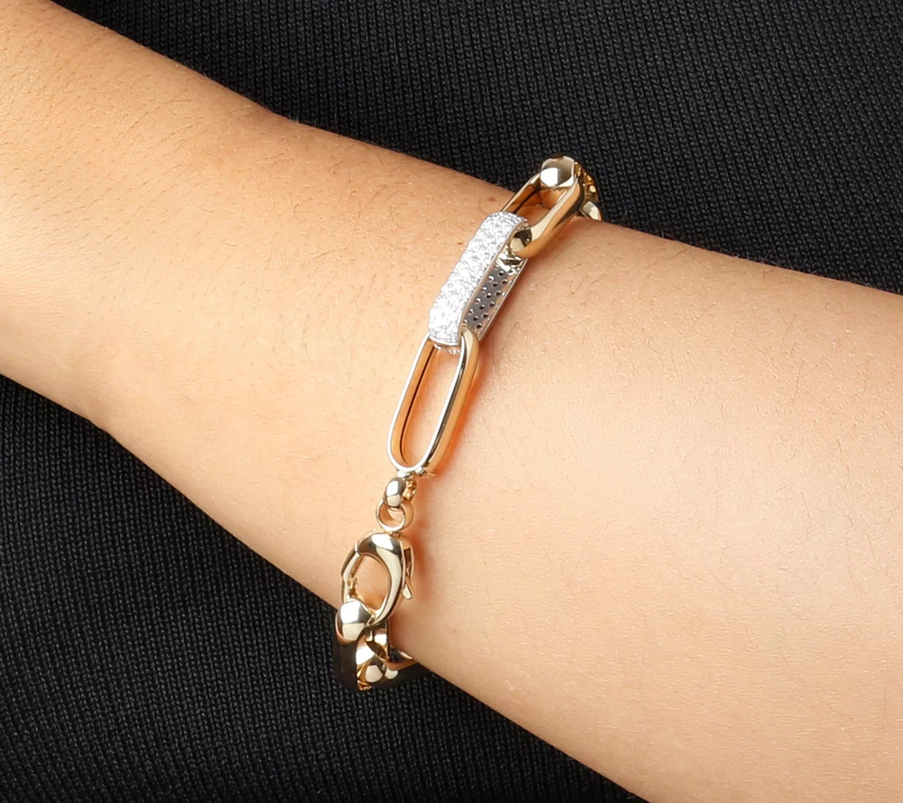 Alberto Milani 1.15 cttw Diamond Paperclip Lin k Bracelet, 14K