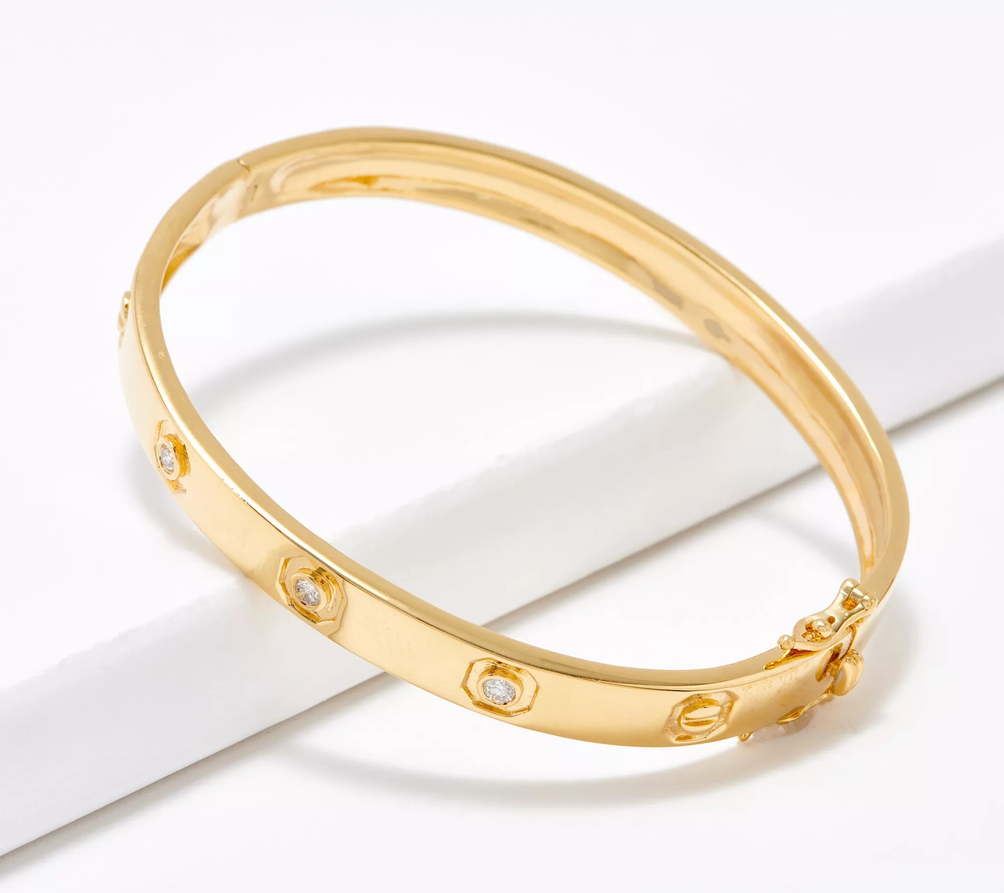 Affinity Diamonds Hinge Bangle, Sterling Silver 0.15ct