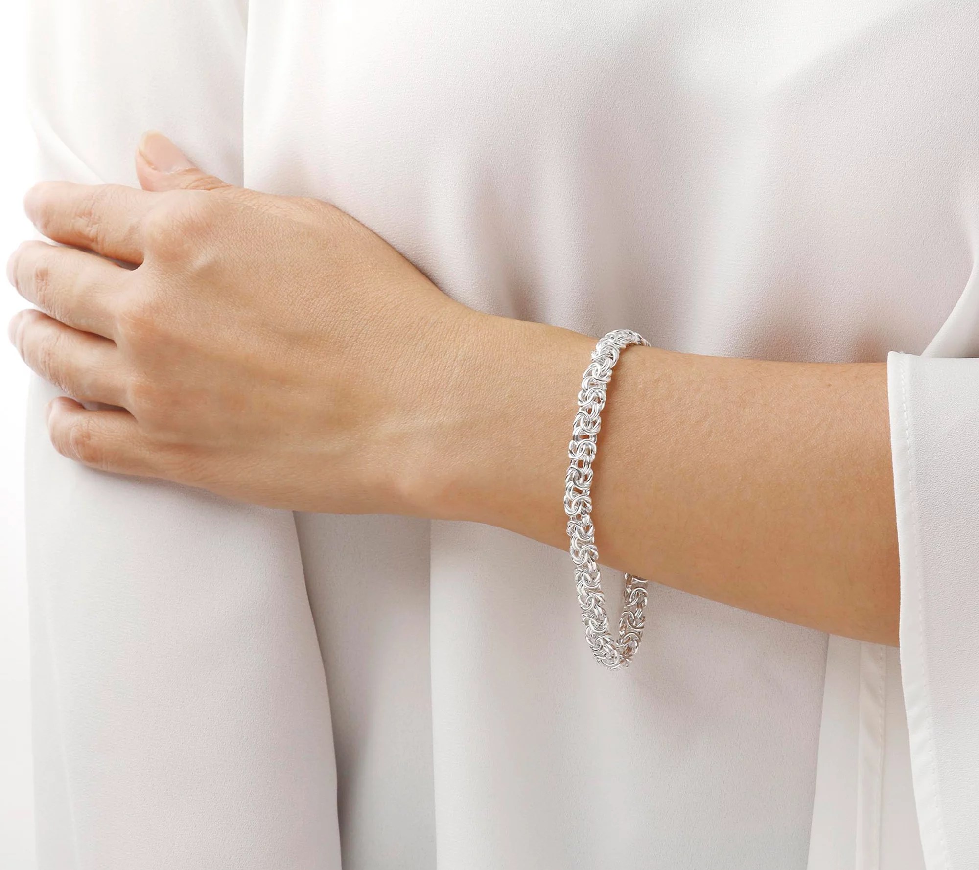 fine jewelry bracelets All Shiny Bold Wide Six Row Byzantine Bracelet