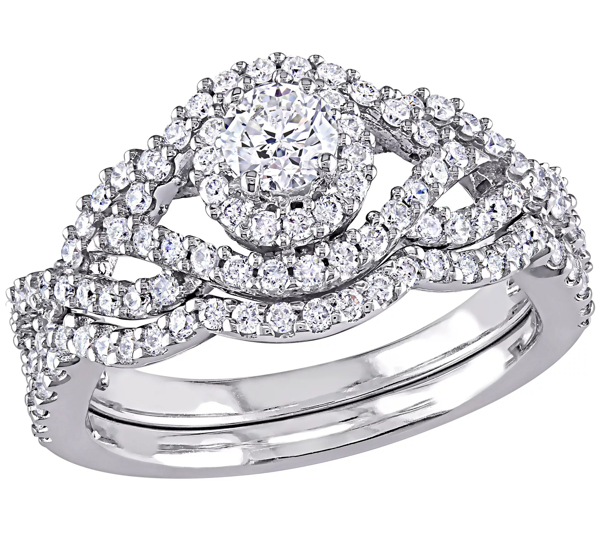 Affinity 14K 0.95 cttw Round Diamond Bridal Ring Set