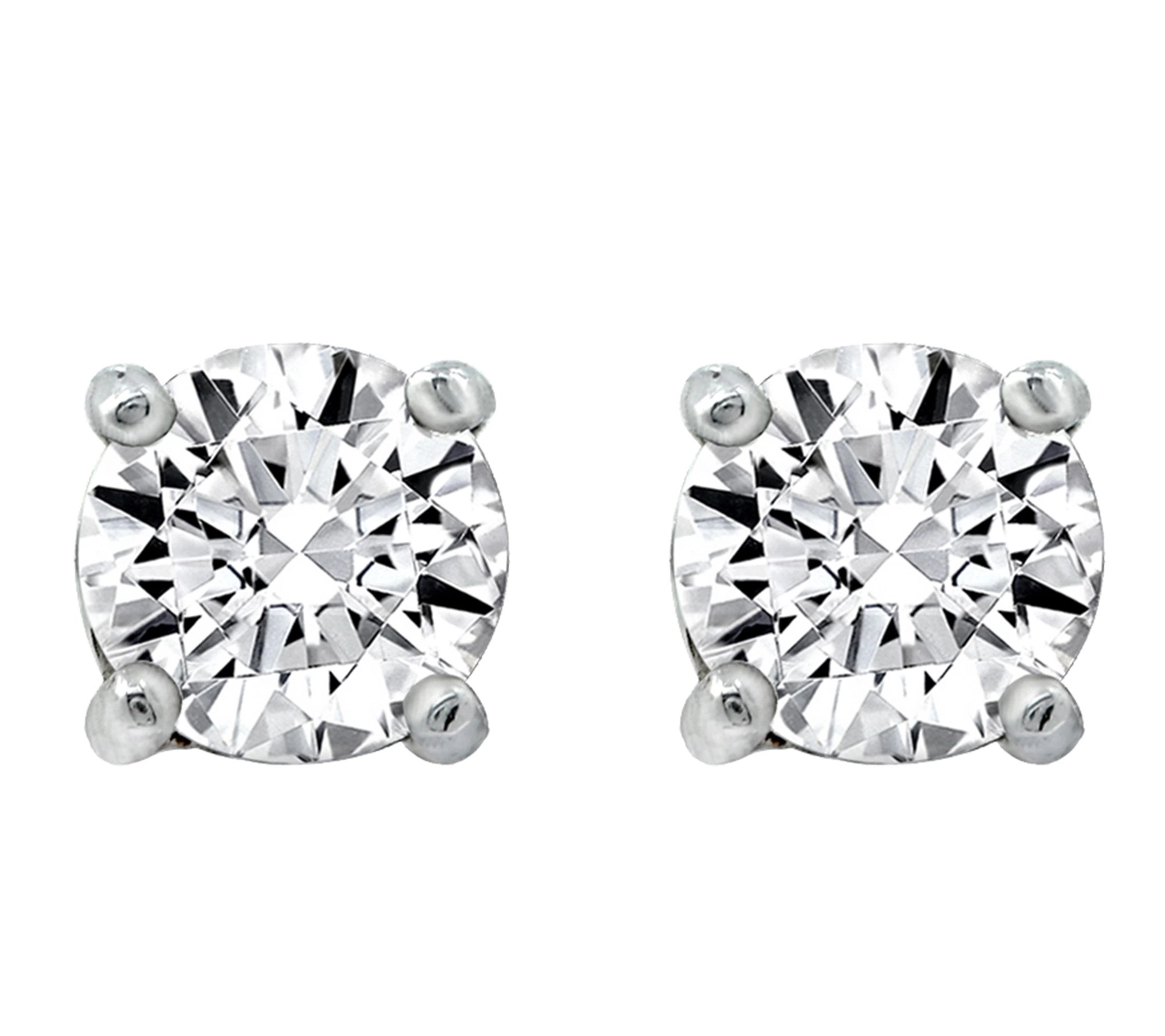 Diamonique Sterling 1.00 cttw Round Stud Earrings
