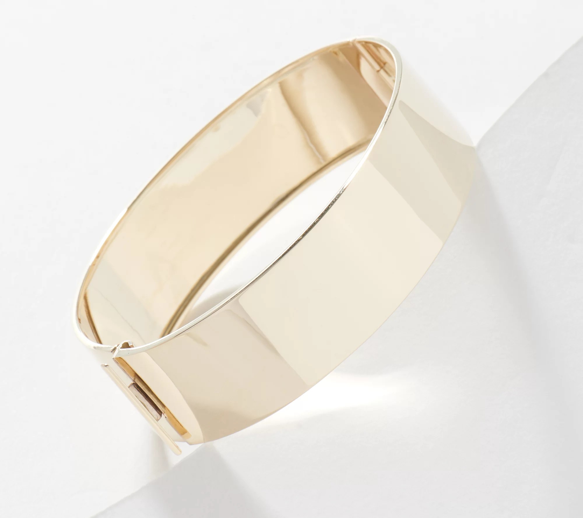 EternaGold Polished 18mm Oval Hinged Bangle, 14K Gold