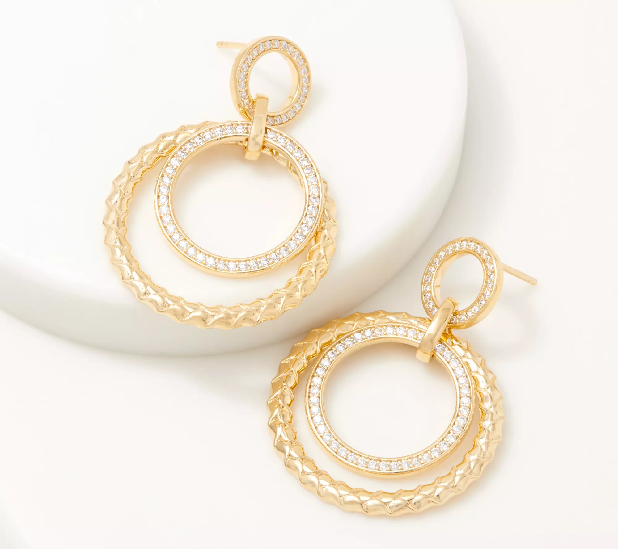 Diamonique MultiHoop Earrings, Sterling Silver