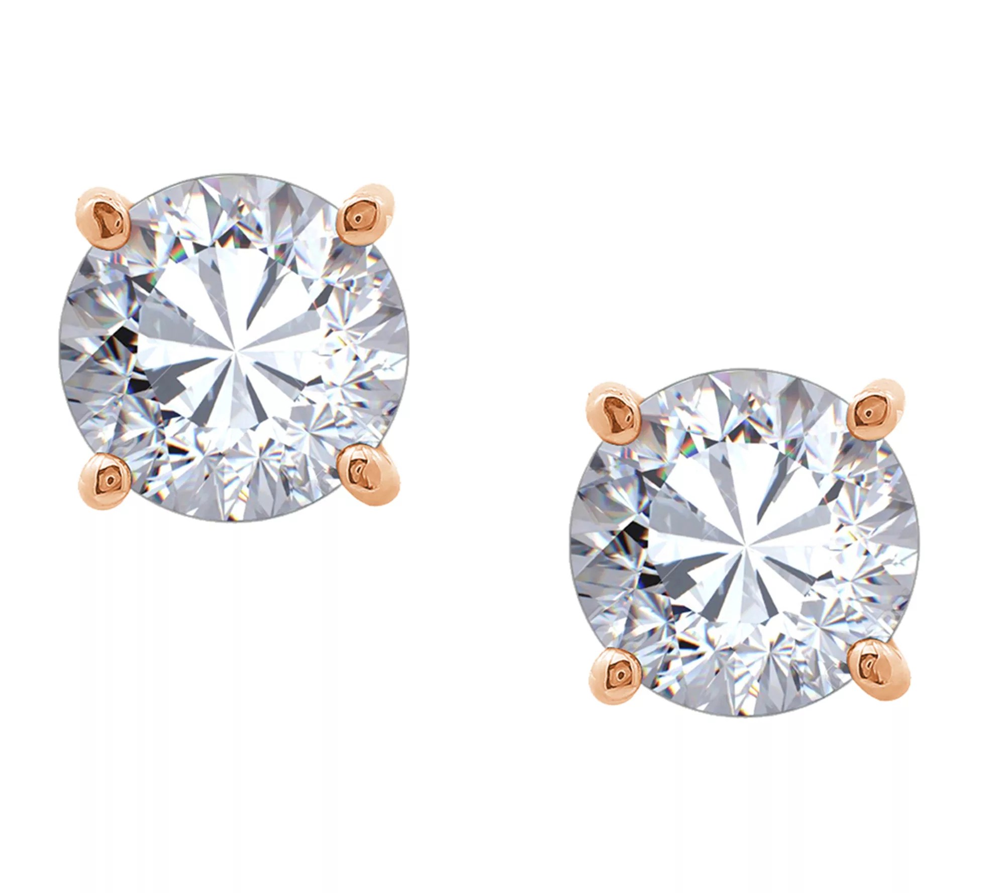 Diamonique Sterling 3.00 cttw Round Stud Earrings