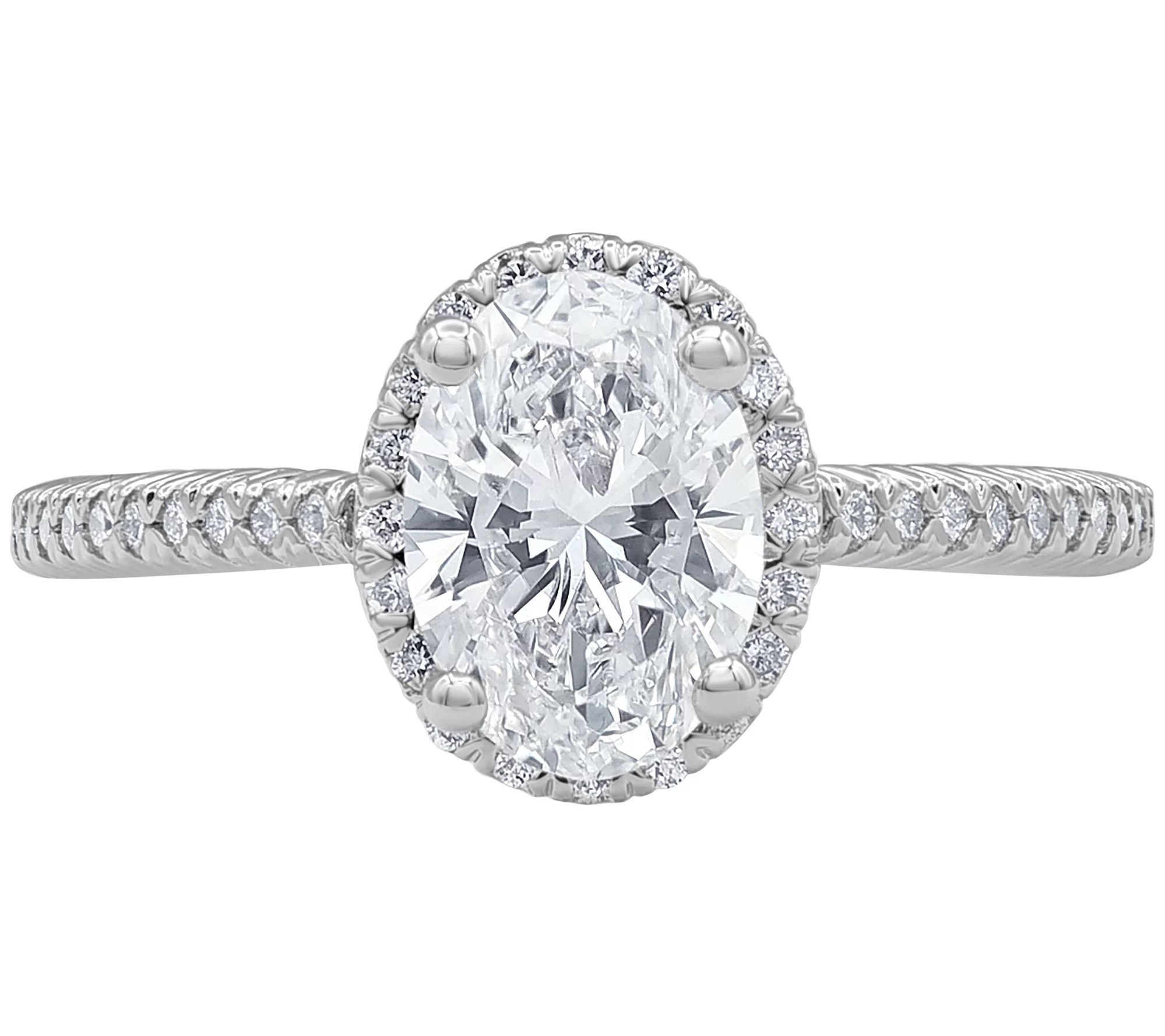 Firelight Lab Grown 14K Gold Oval Diamond Ring, 1.75 cttw