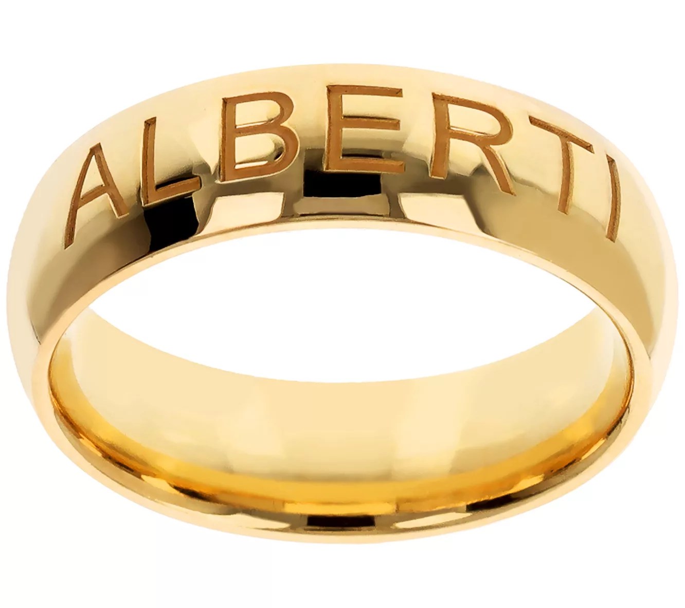 Italian Silver Personalized Men's Polished Band Ring