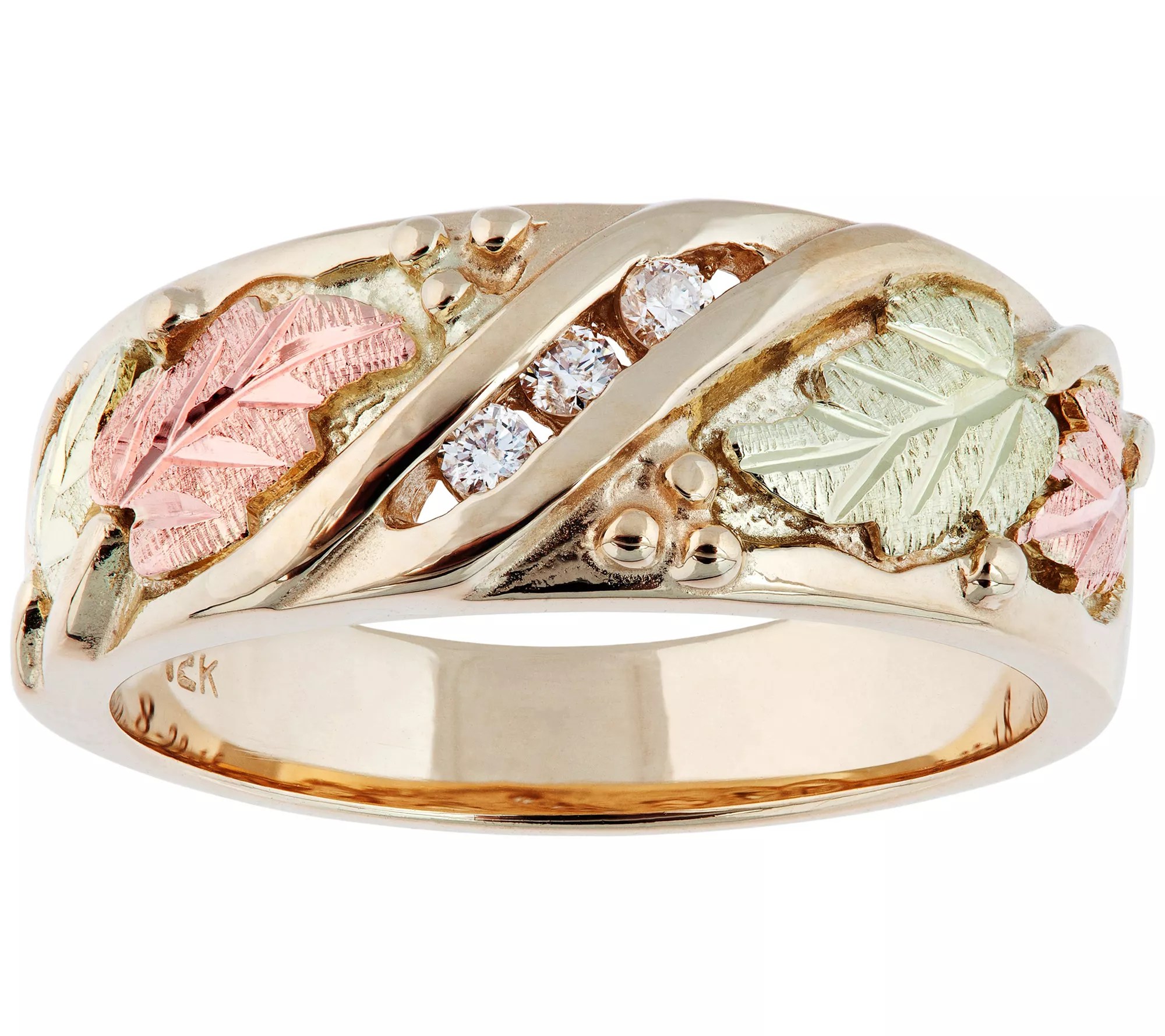 Black Hills Gold Diamond Accent Ring, 10K/12K Gold