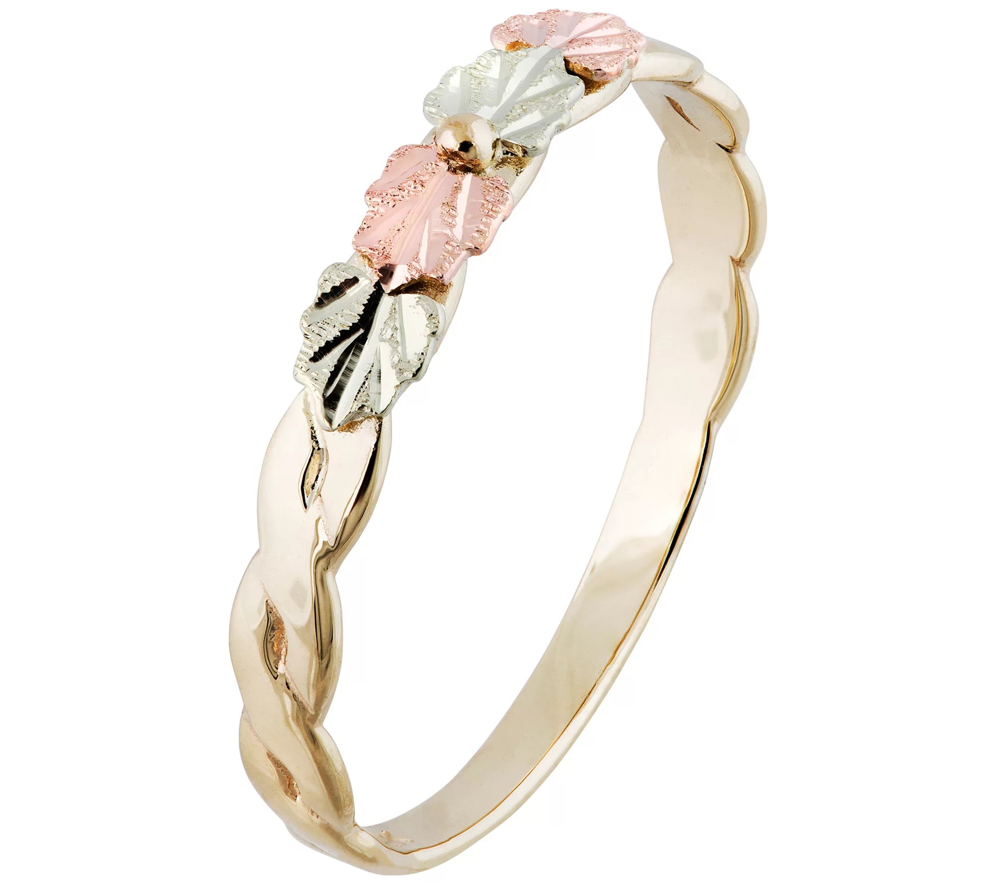 Black Hills Gold Leaf Band Ring, 10K/12K Gold