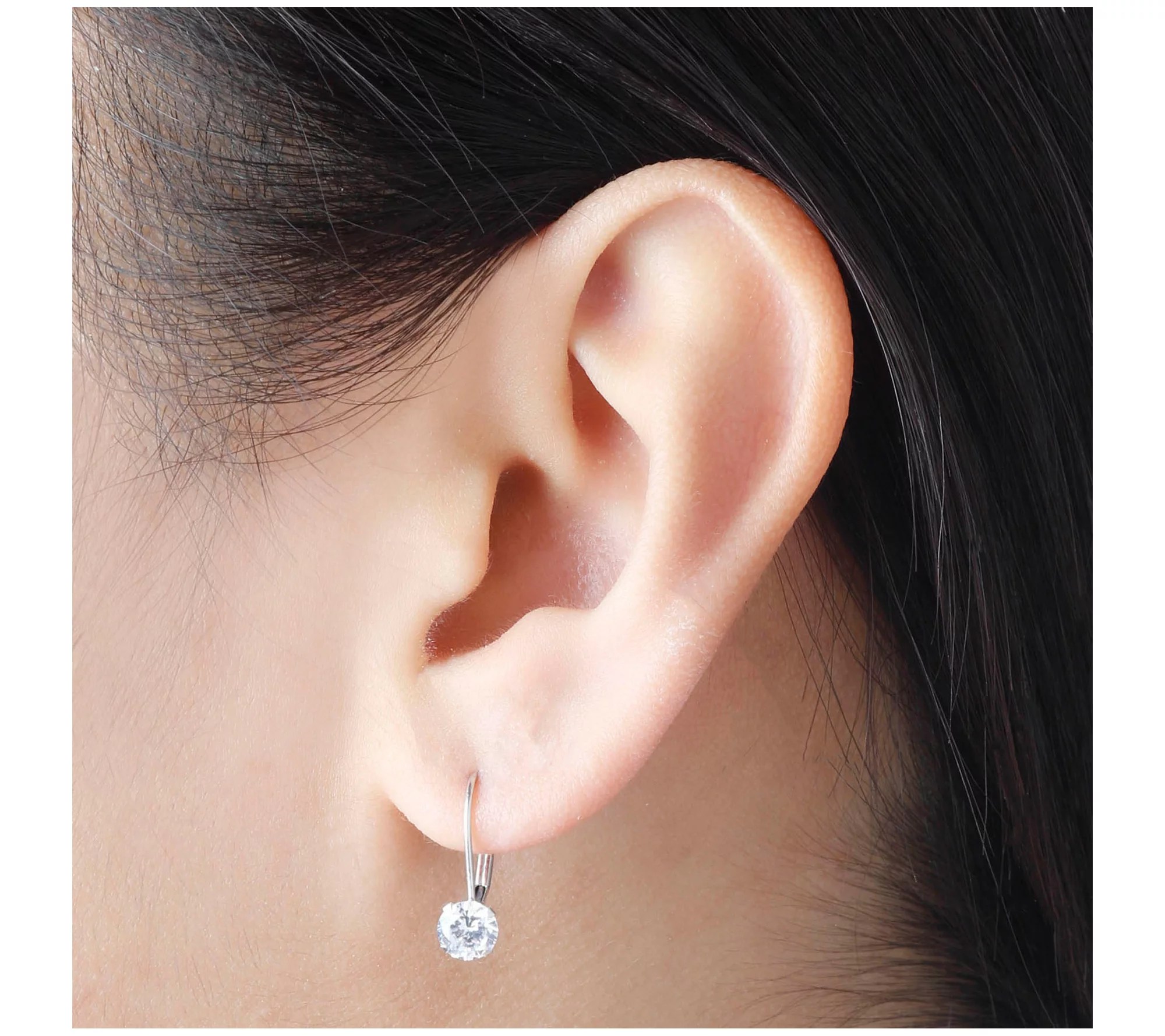 Diamonique 0.95 cttw Lever Back Earrings, 14K G old