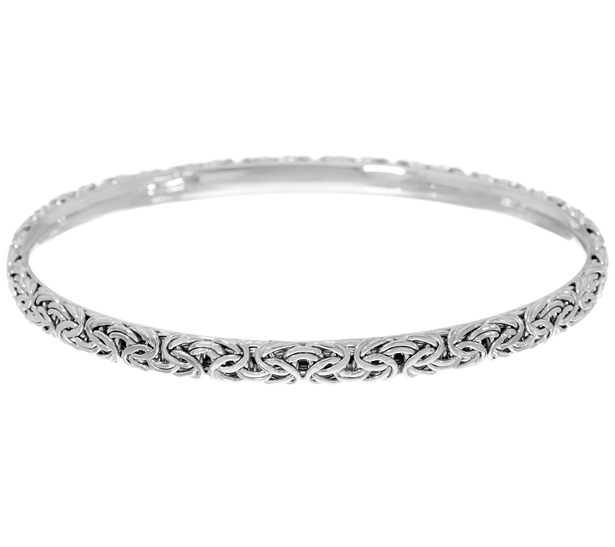 Sterling Silver Byzantine Slipon Bangle Bracelet by Silver Style
