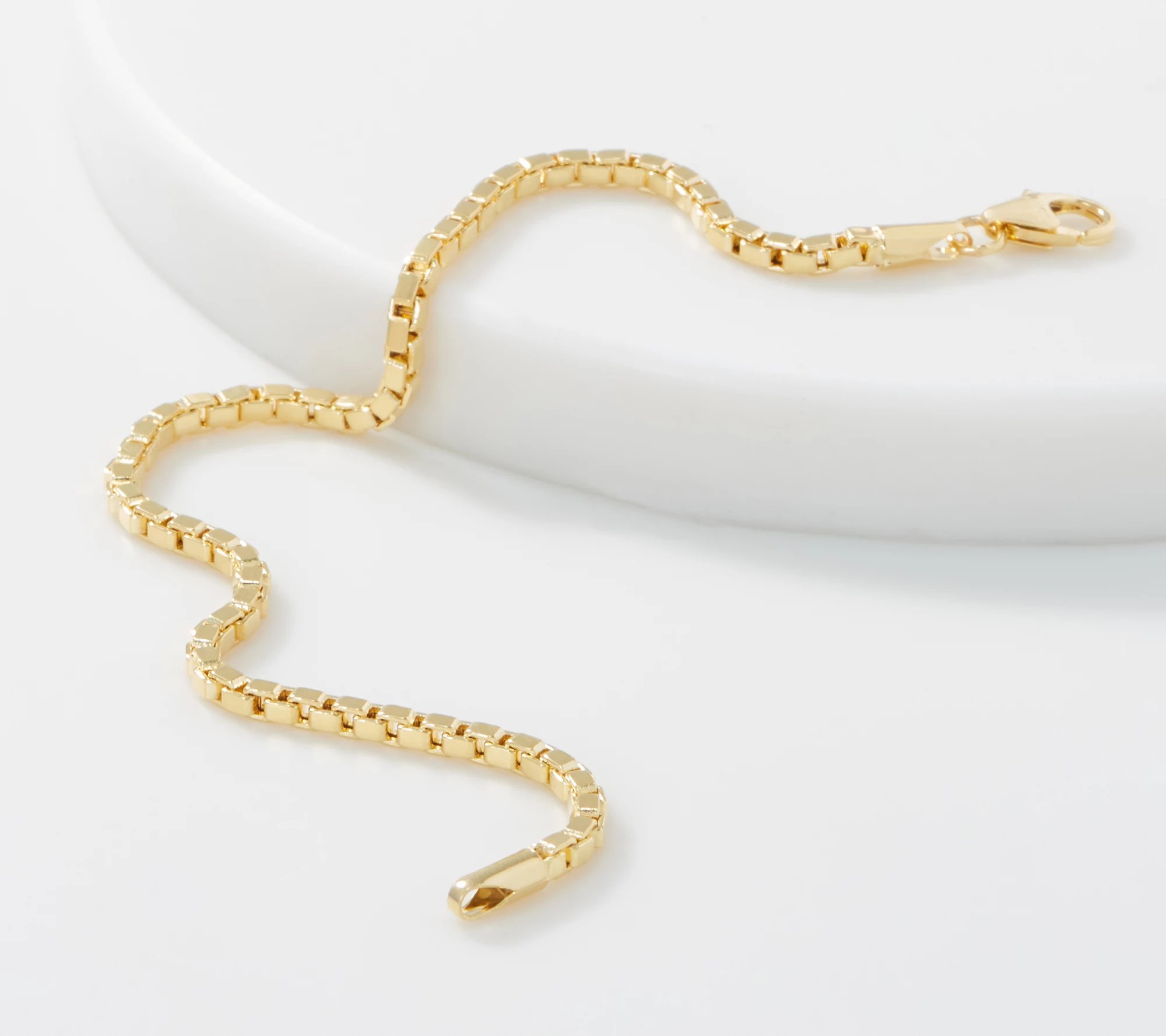 "As Is" Italian Gold 71/4" Polished Chain Bracelet, 14K Gold, 3.8