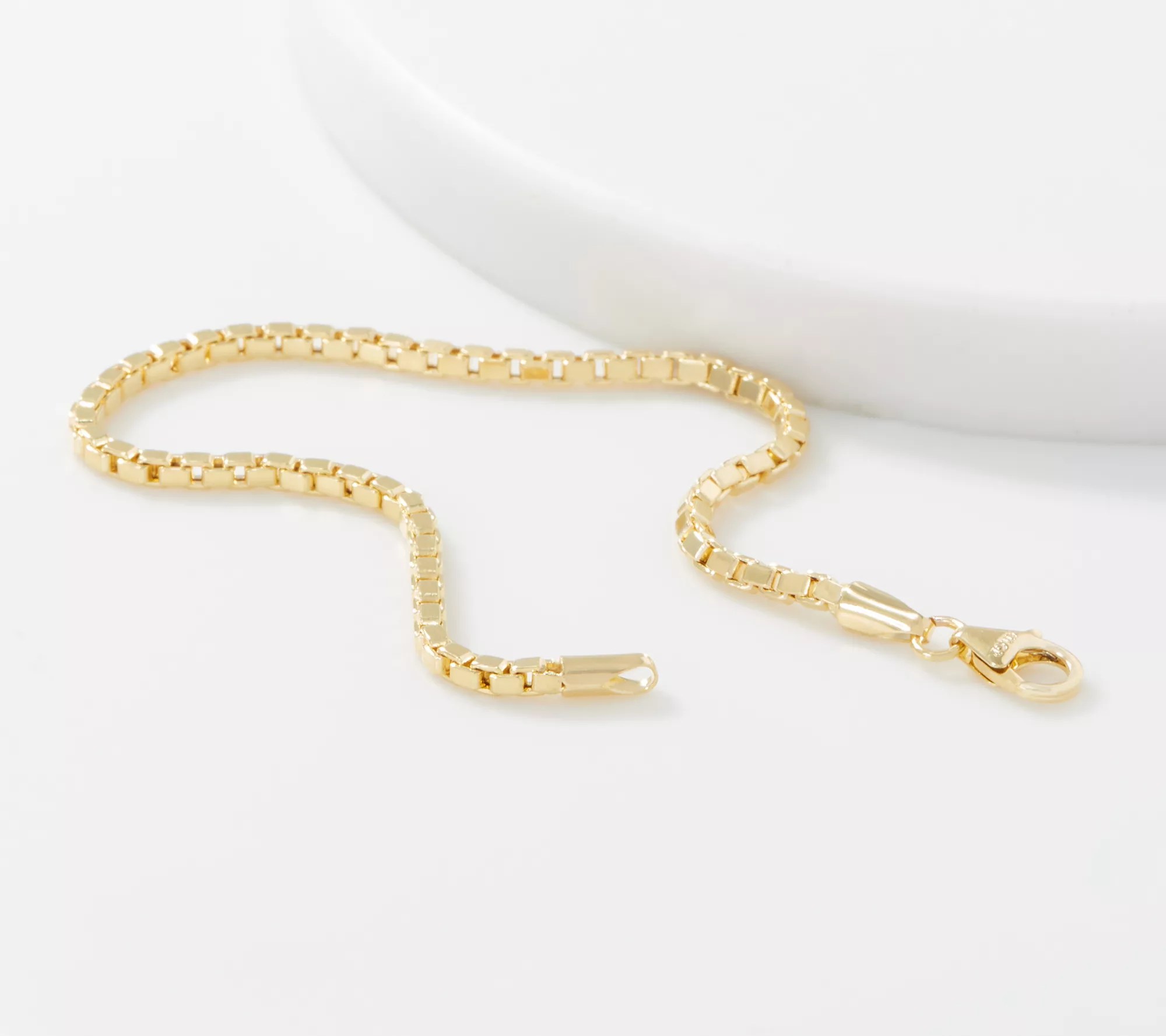 "As Is" Italian Gold 71/4" Polished Chain Bracelet, 14K Gold, 3.8