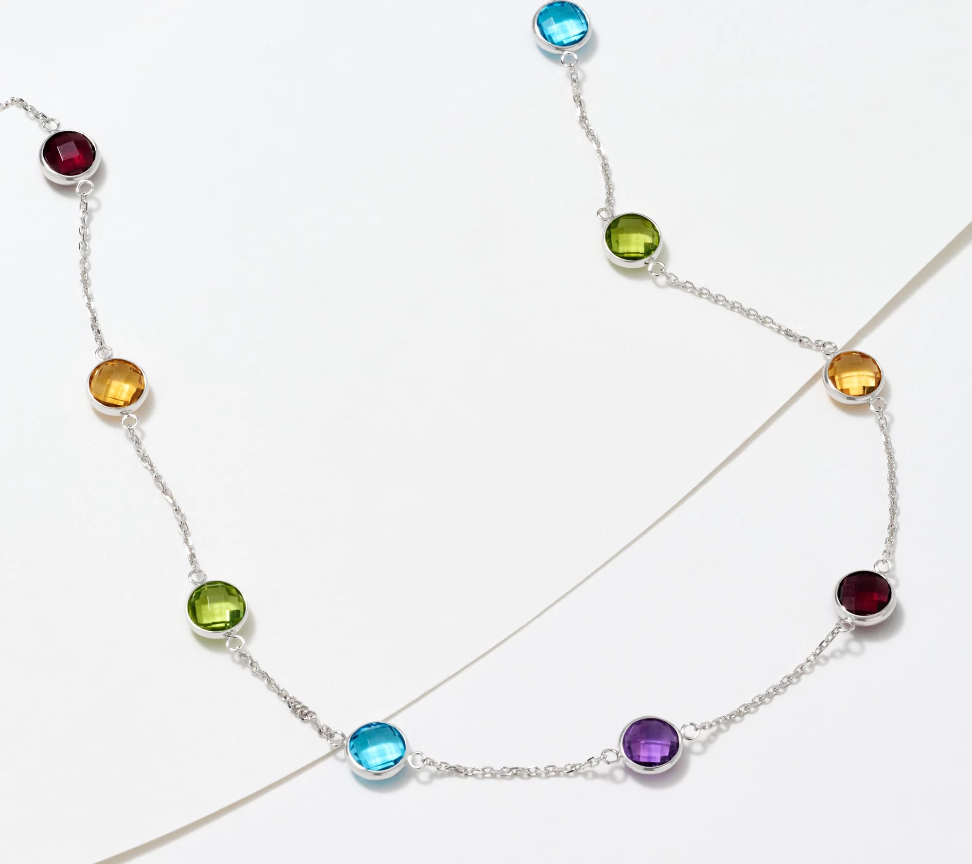 Effy MultiGemstone Confetti Station Necklace, 14K