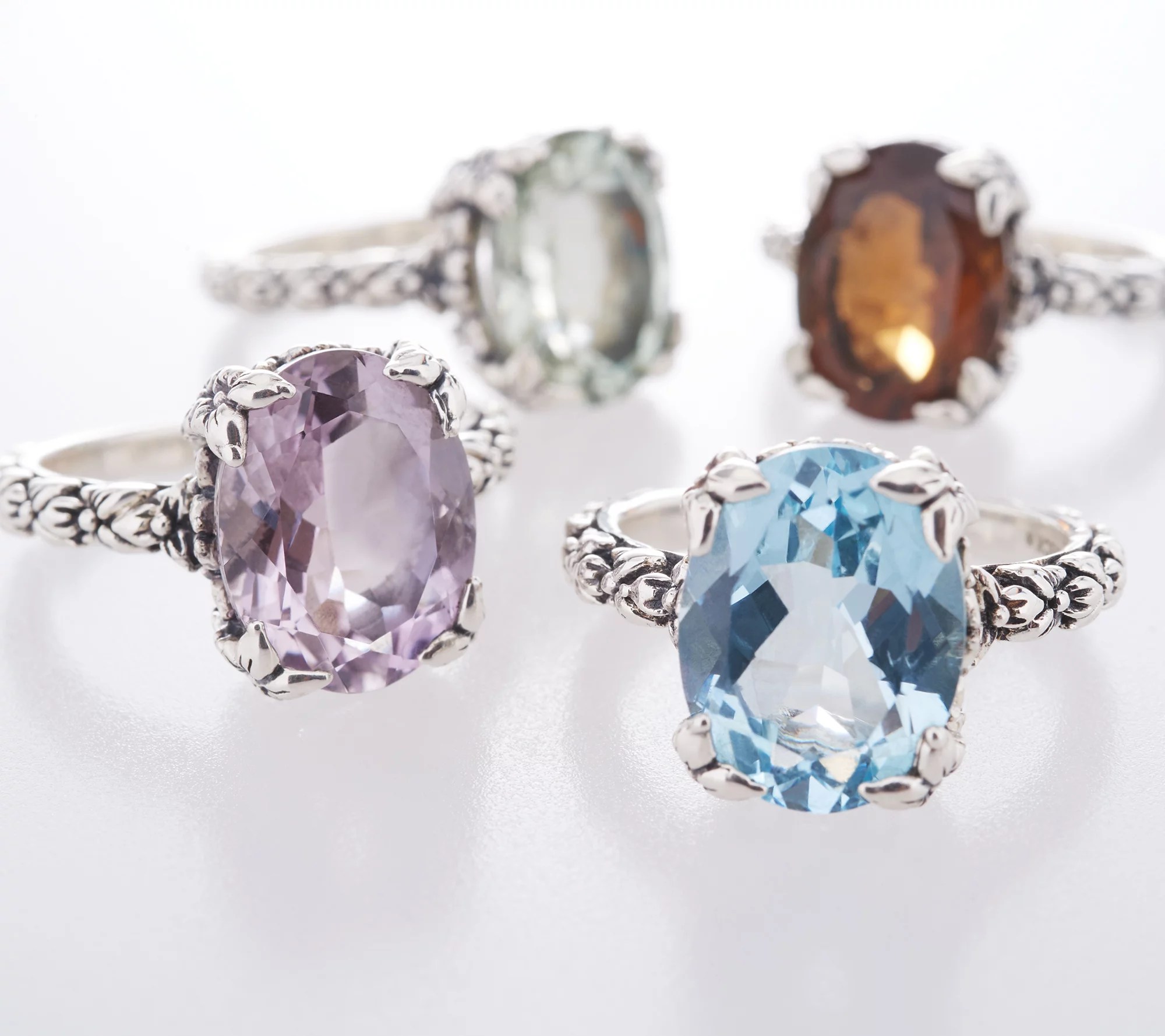 (QVC) QVC2 Stephen Dweck Sterling Silver Oval Gemstone Ring, 4.70 6.20cttw