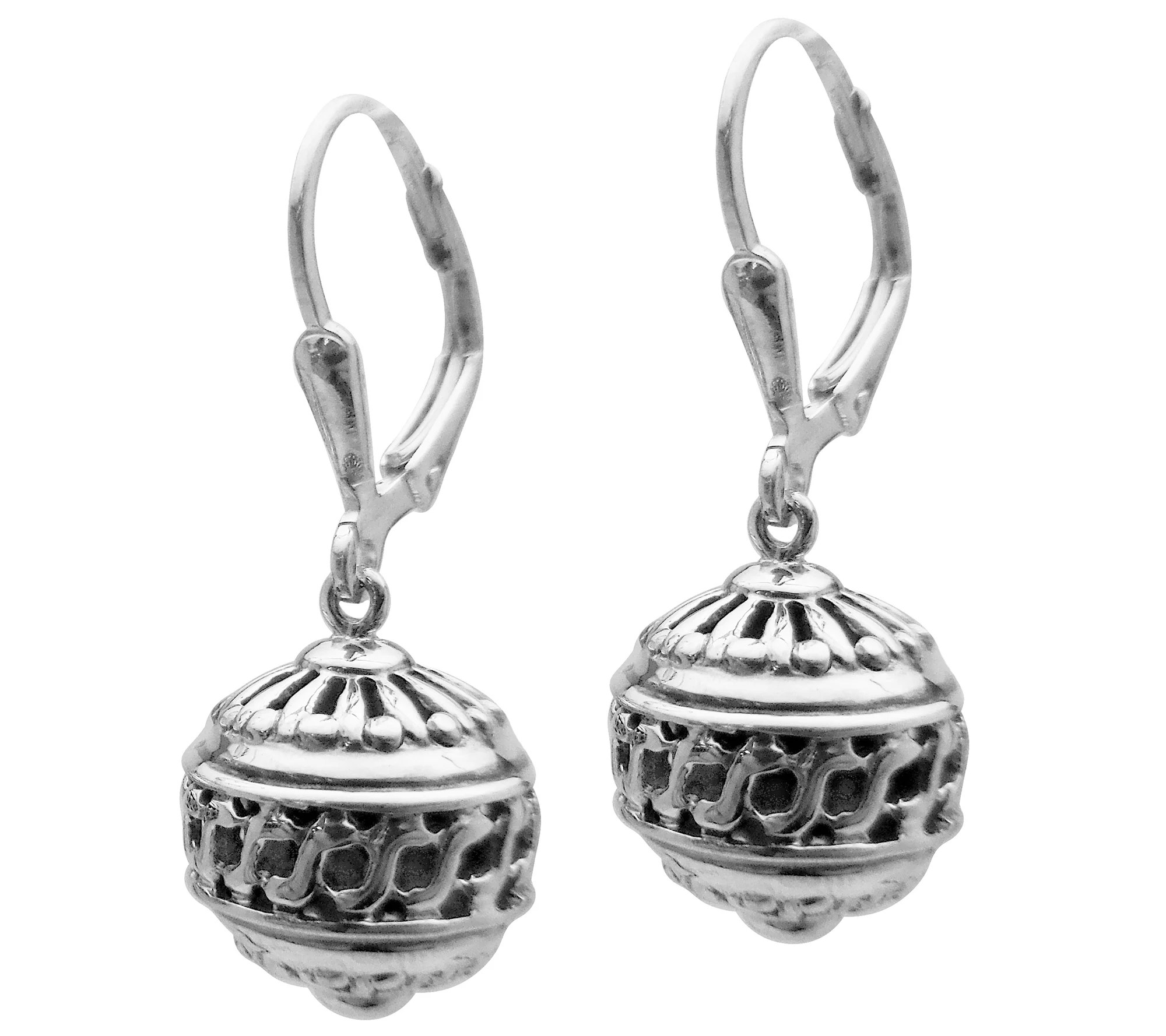 Sterling Silver Textured Lever Back Earrings