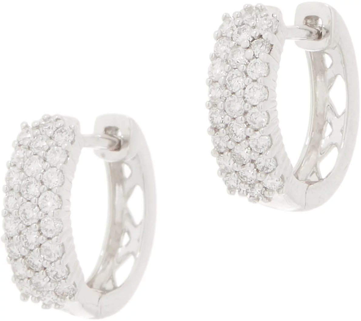 Affinity Diamond 14K Gold Huggie Hoop Earrings, 1/2 cttw