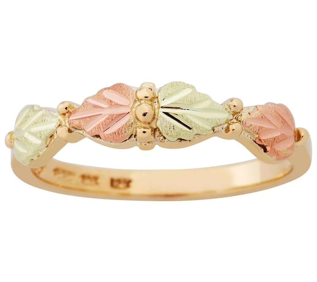 Black Hills Gold Leaf and Grape Ring, 10K/12K Gold