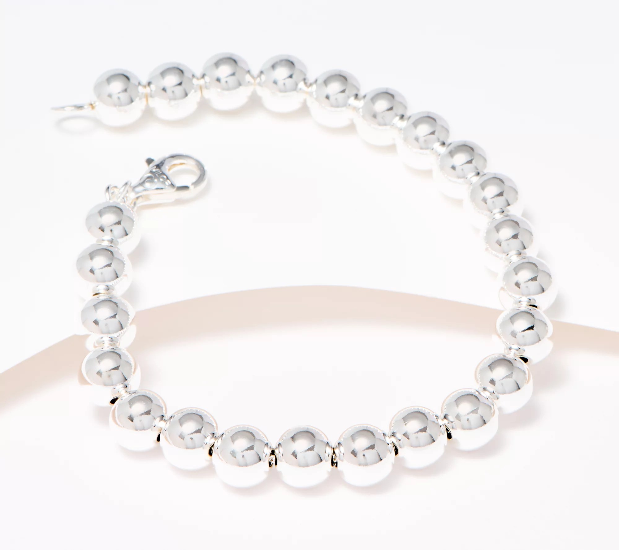 UltraFine Sterling Silver Beaded 8mm Bracelet, 15.717.7g