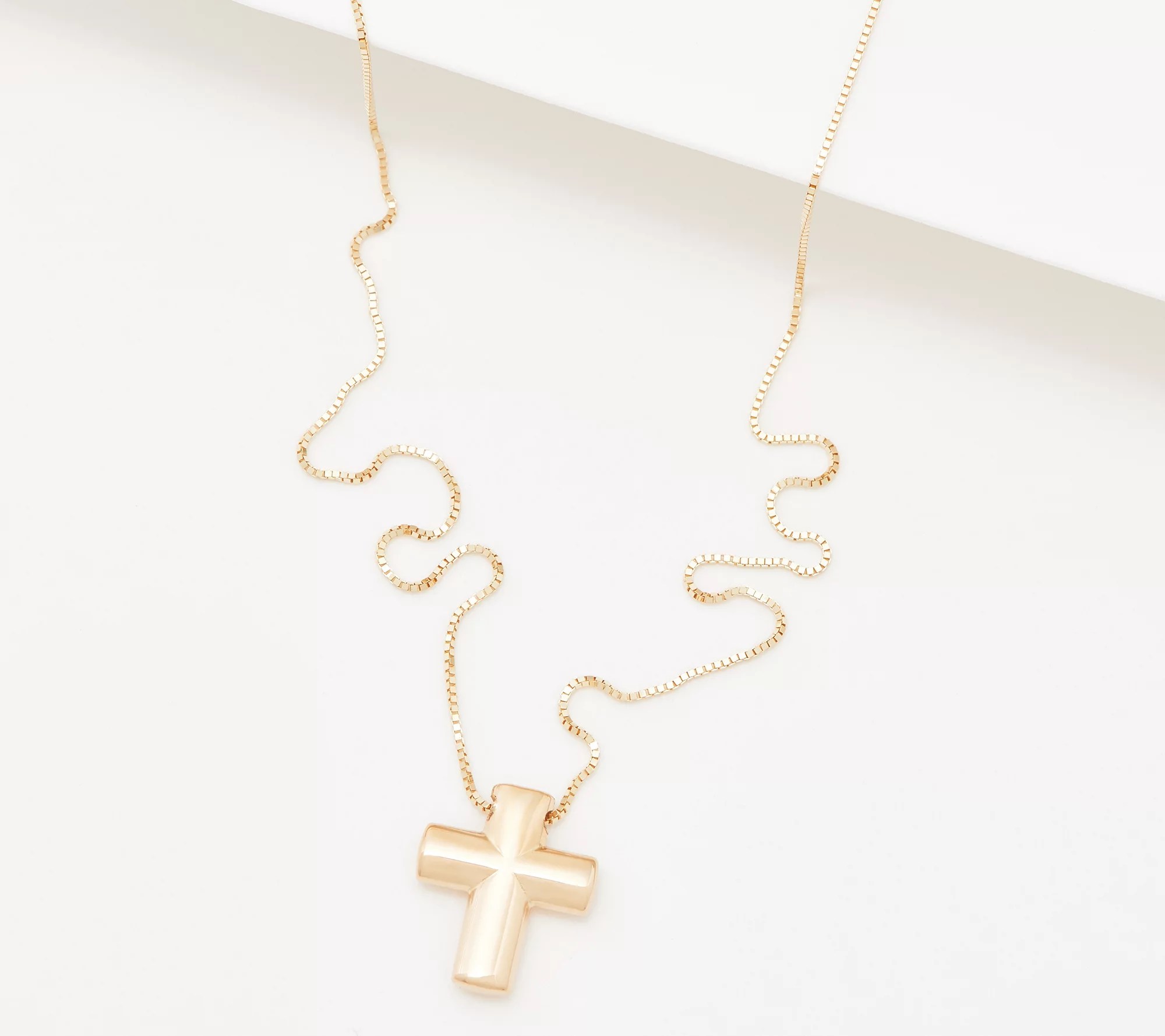 EternaGold Petite Cross Necklace, 14K Gold