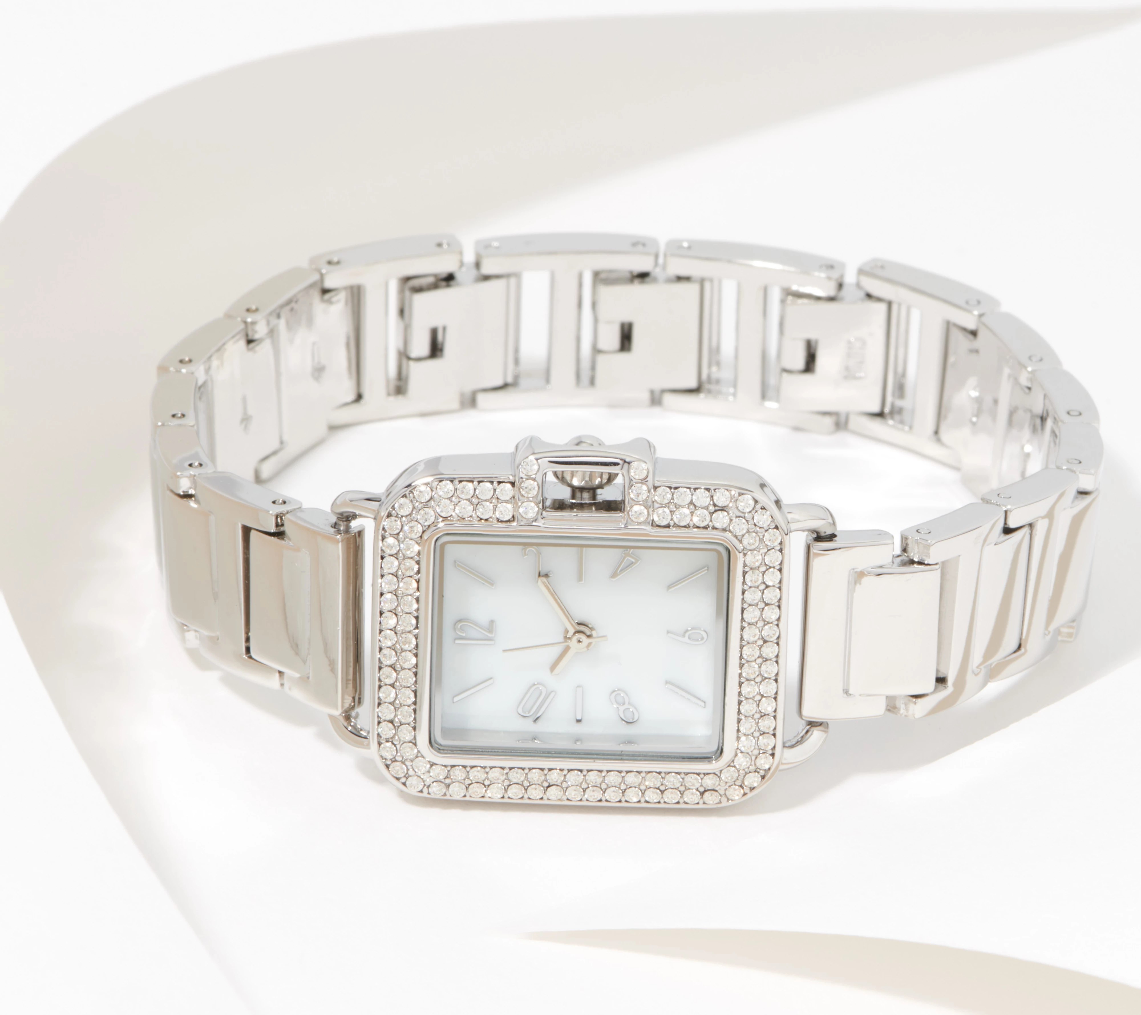 Diamonique VintageStyle Rectangular Face Watch