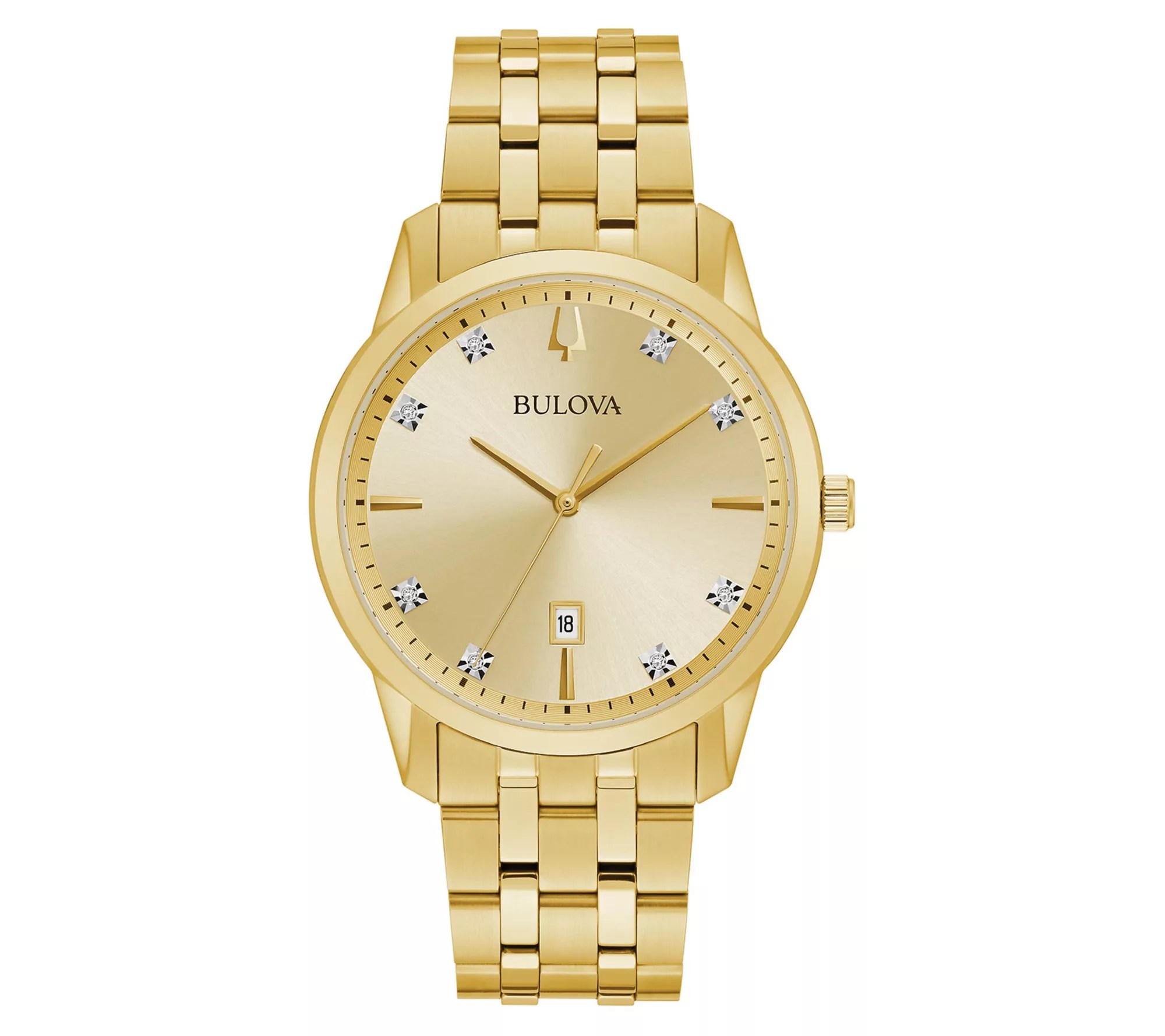 Bulova Men's Goldtone Stainless Steel Diamond Accent Watch