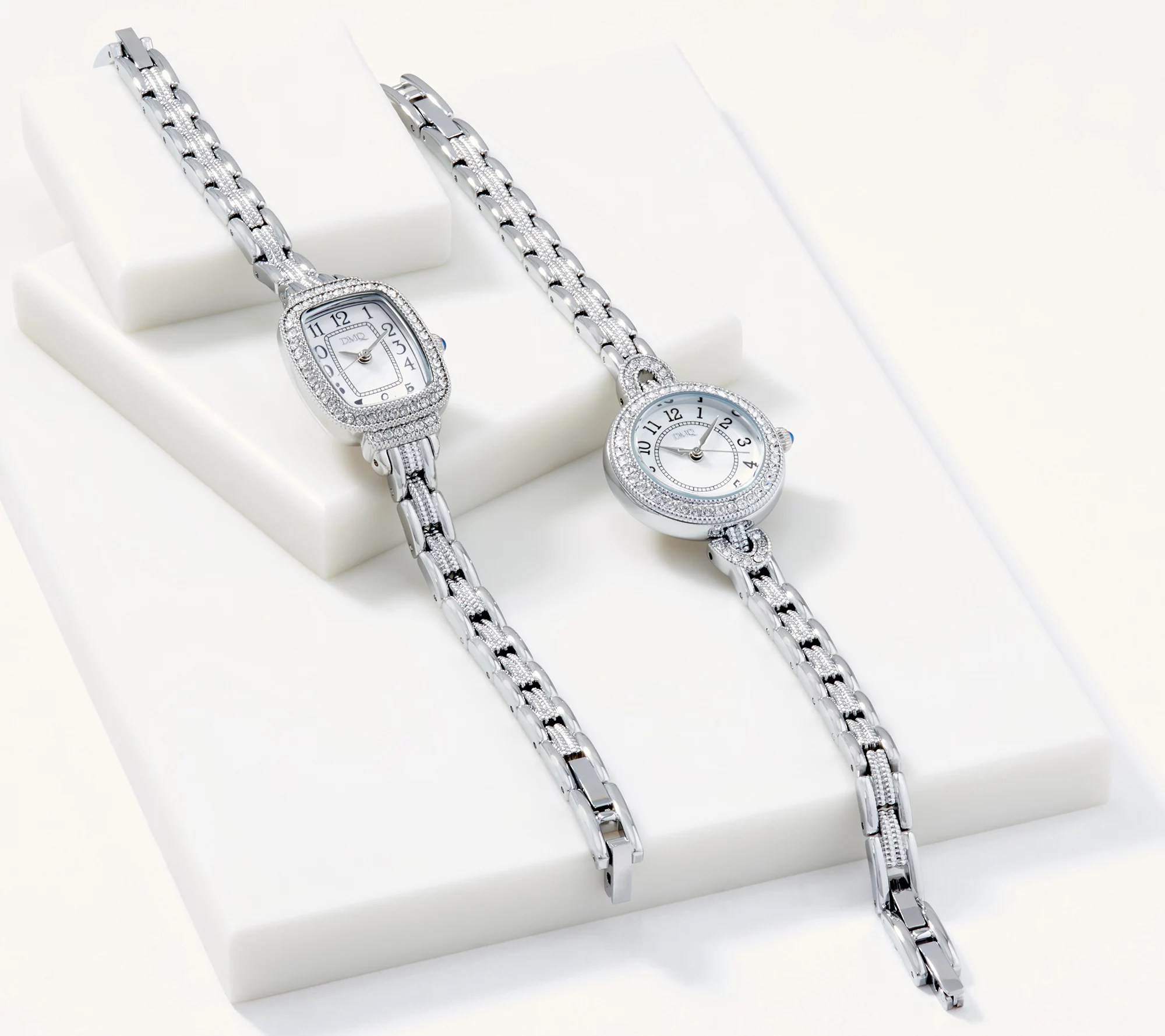 Diamonique Stainless Steel Vintage Style Watch Boxed