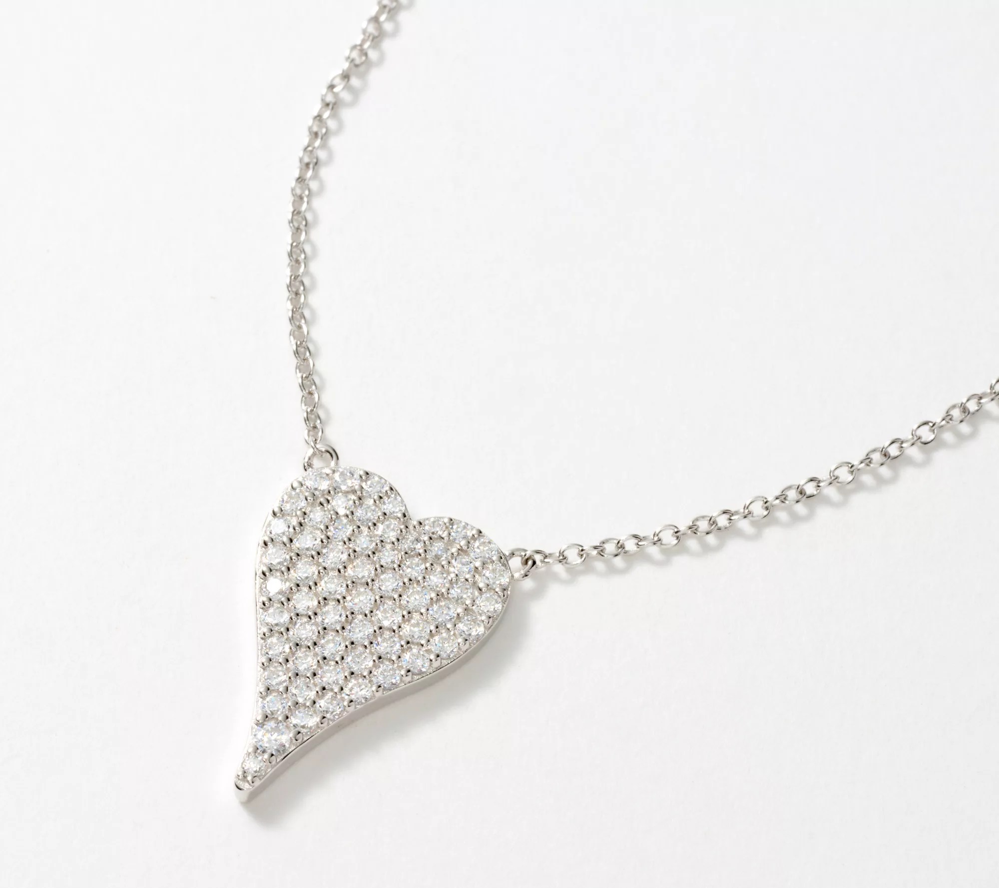 Diamonique x Jennifer Miller Signature Boxed Mini Pave Heart Necklace