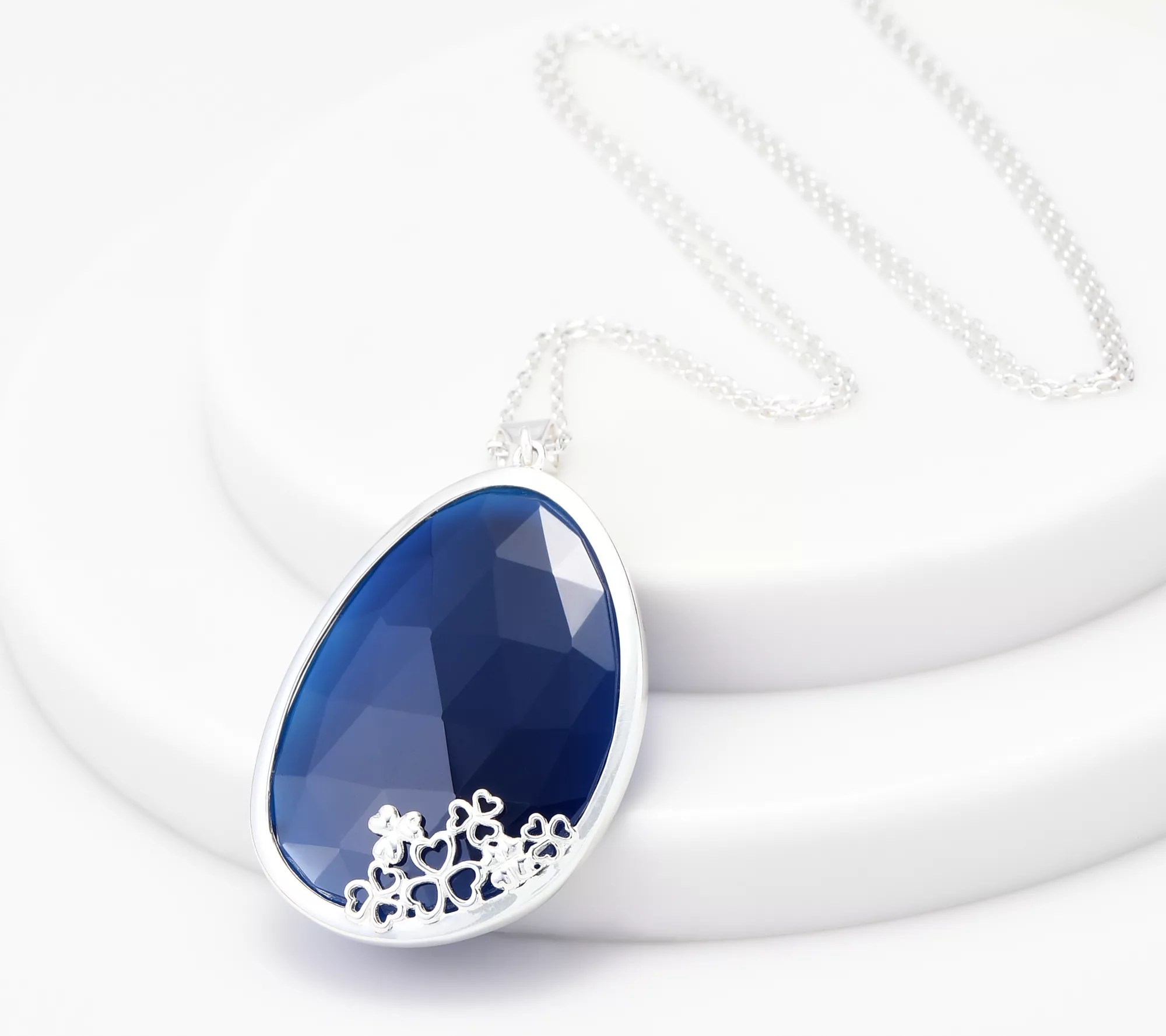 JMH Jewellery Sterling Silver and Gemstone Pendant with 28" Chain