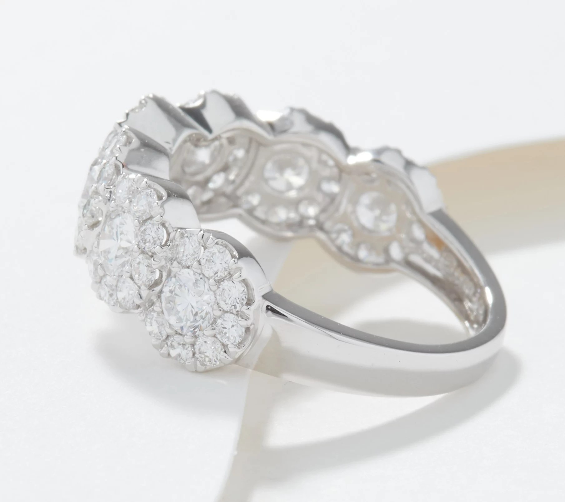 Fire Light Lab Grown Diamond 14K Gold Halo Band Ring, 1.90cttw