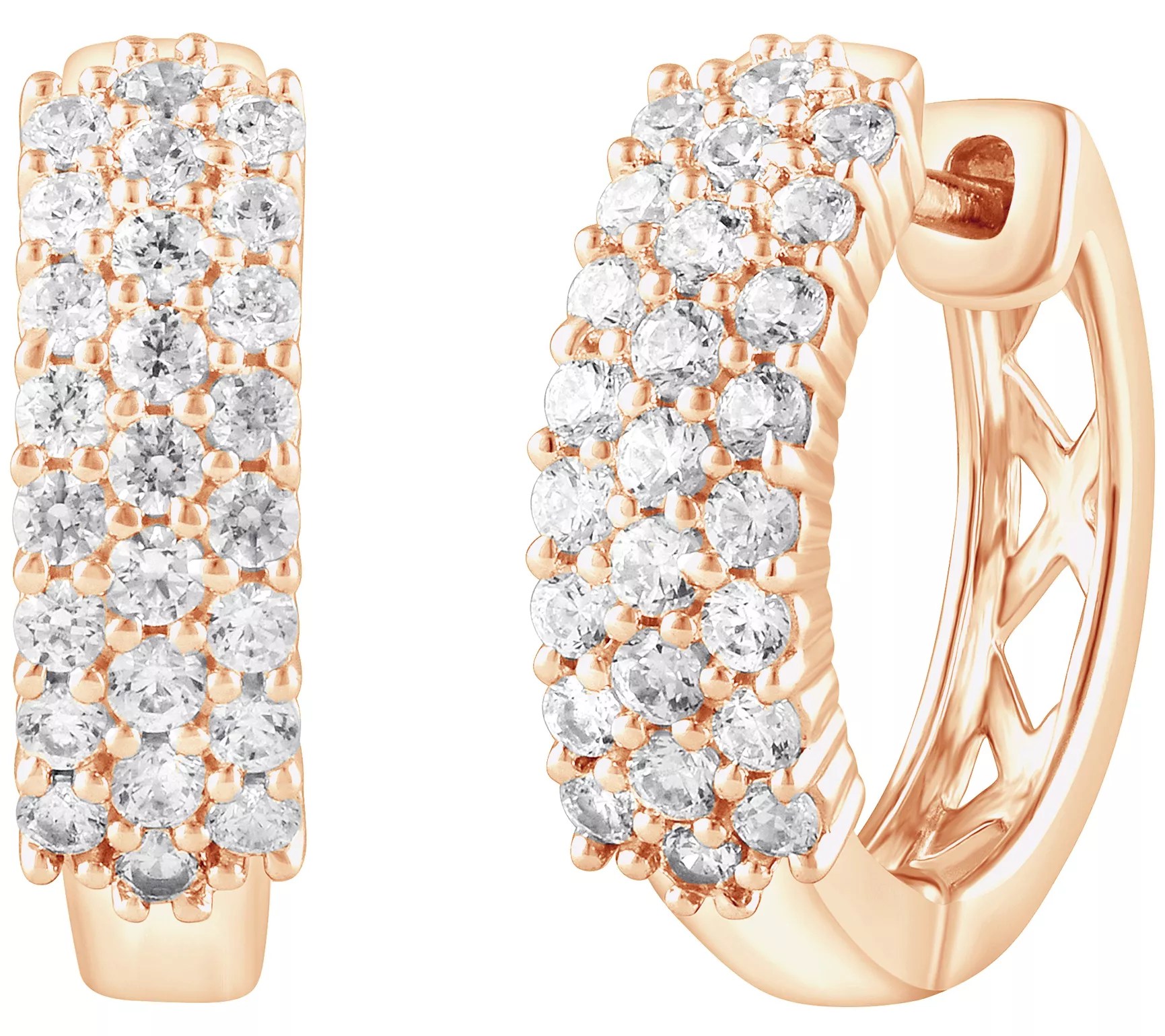 Affinity Diamonds 1.00 cttw Huggie Hoop Earrings, 14K Gold