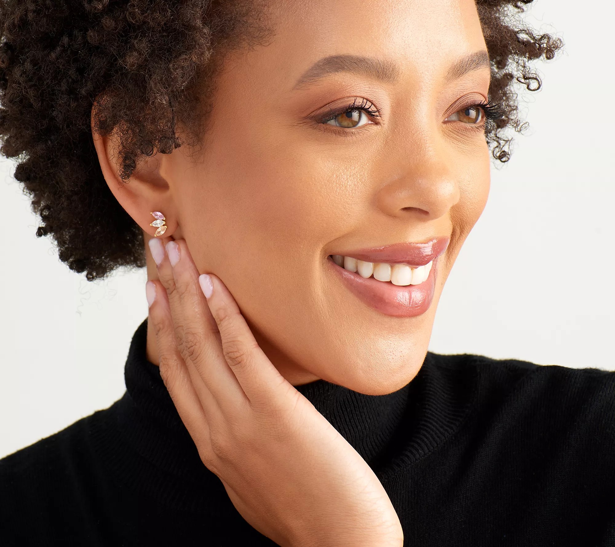 Diamonique Erin's Picks Set of 3_Boxed Earrings, 14K Gold Plated