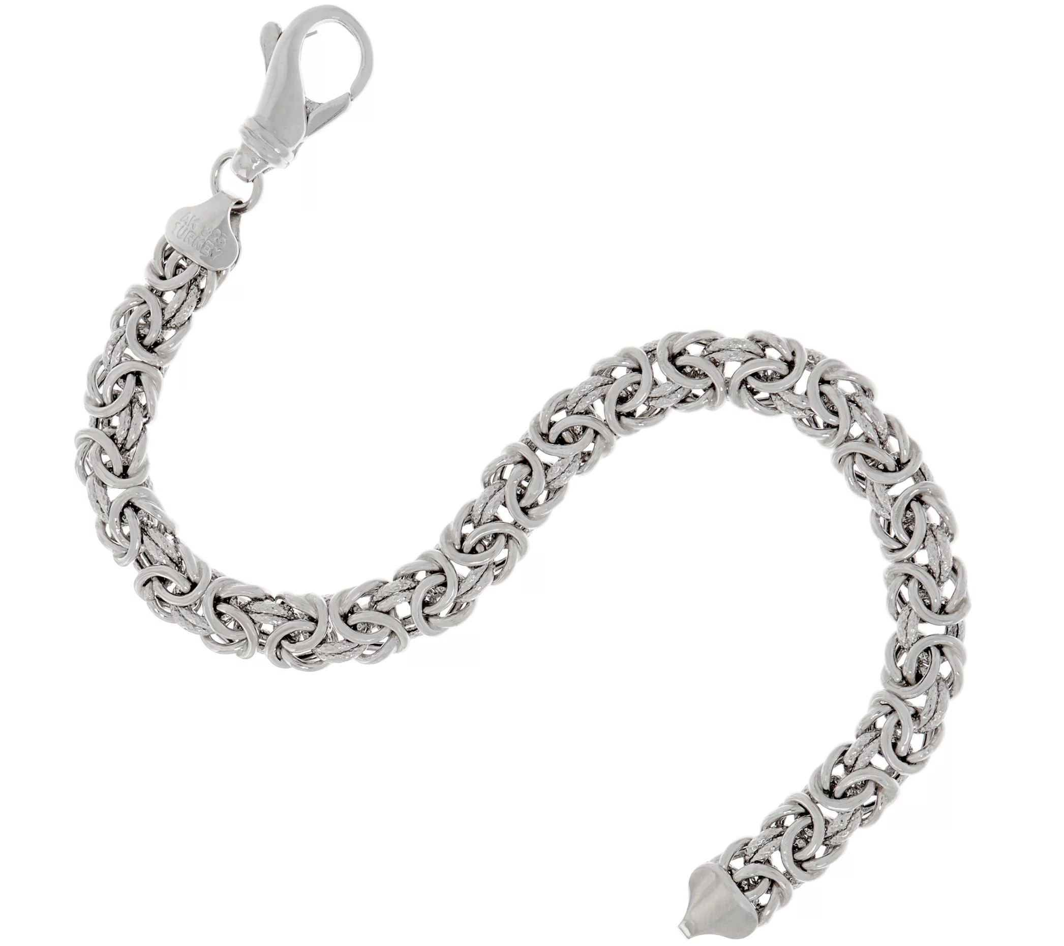 (QVC) JAI Sterling Silver 3.7mm Hammered Bead Box Chain Bracelet