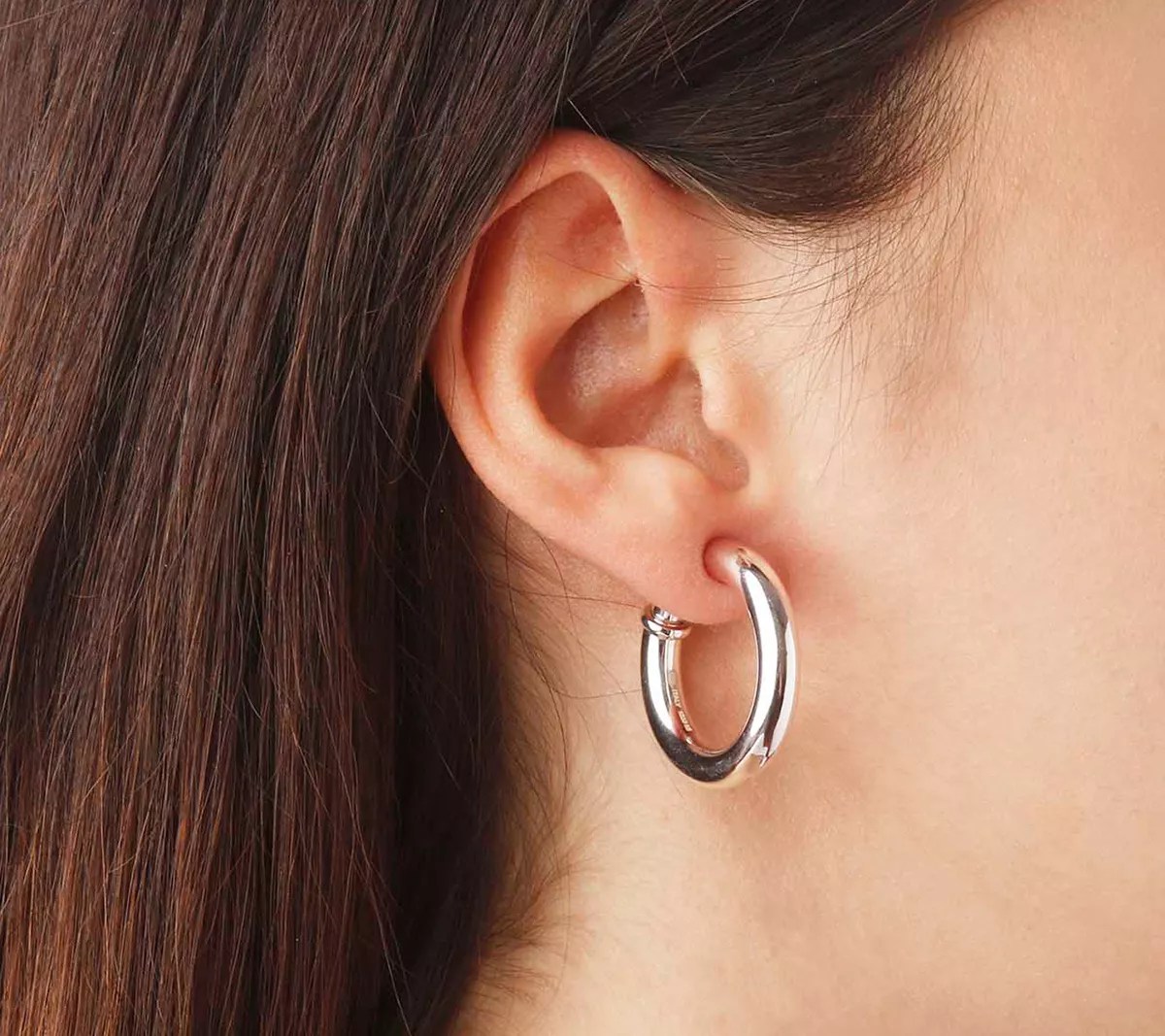 UltraFine Silver 1" Polished ClipOn Hoop Earrings